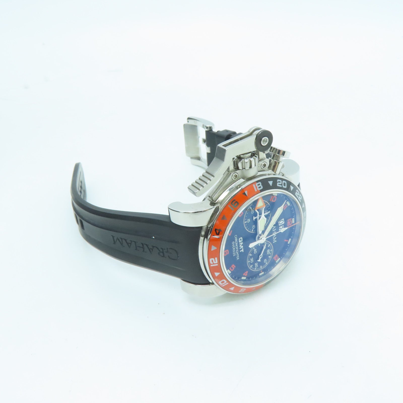 GRAHAM Chronofighter Oversize不锈钢/橡胶带黑色