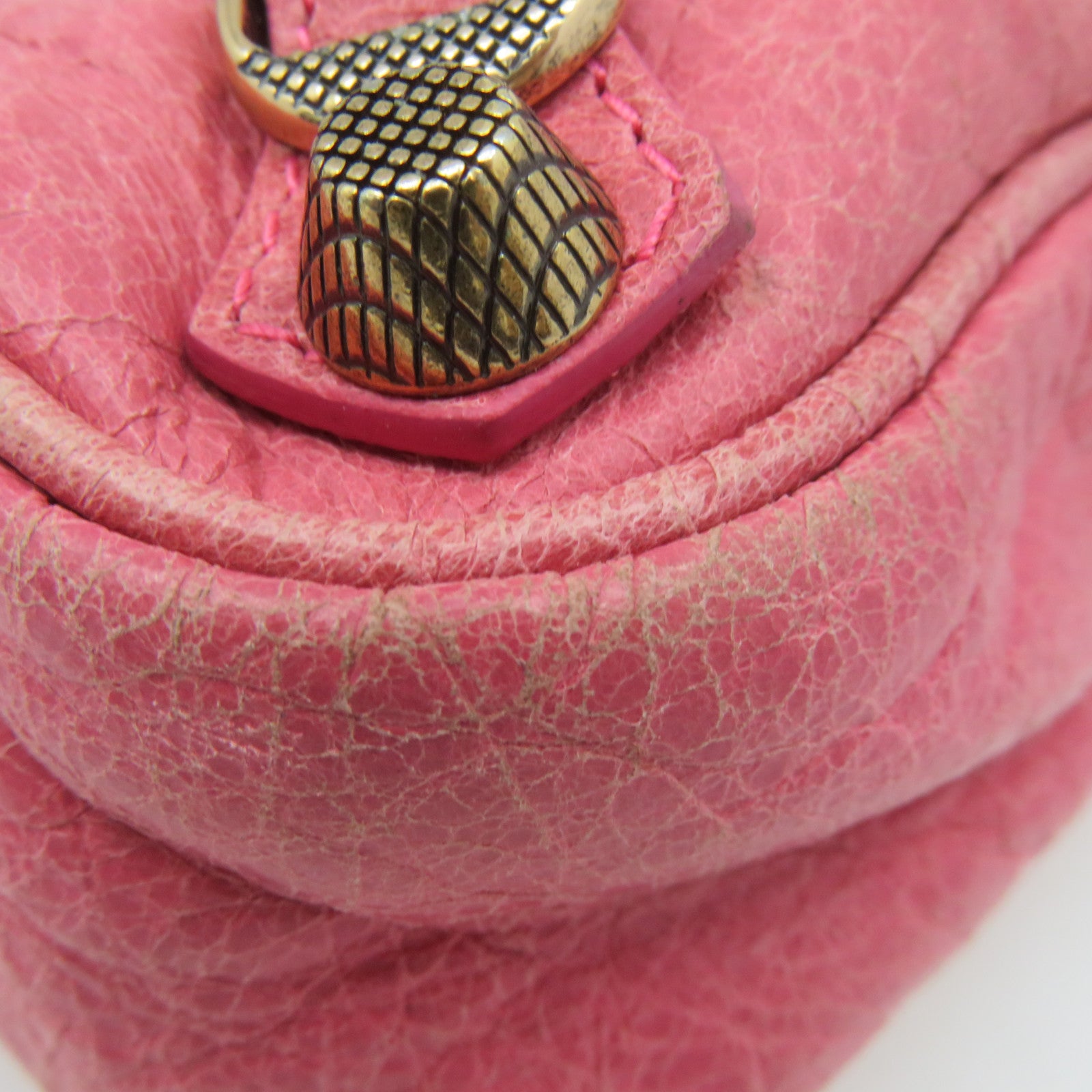 BALENCIAGA Sheepskin Leather Gaint Hip Shoulder Bag Pink