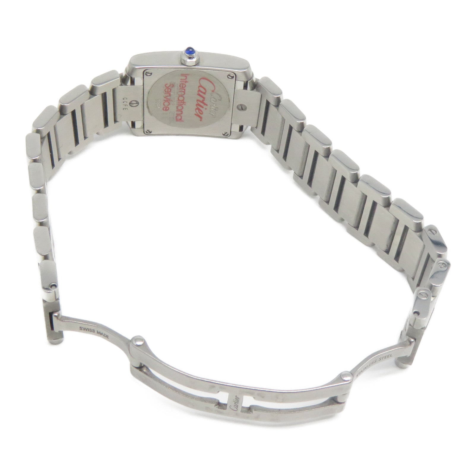 CARTIER Tank Francaise不鏽鋼手錶石英機芯白色