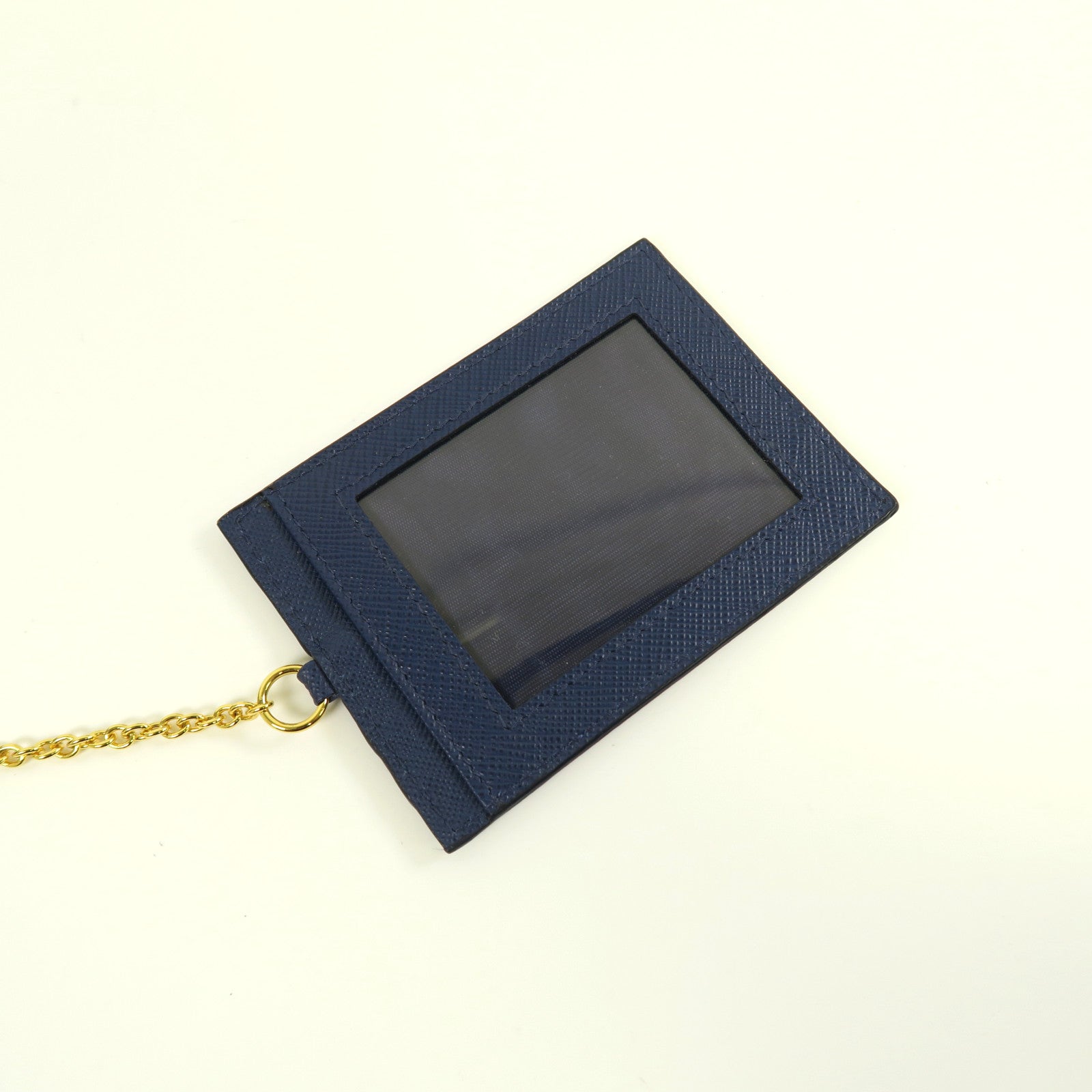 PRADA Saffiano皮革Long Wallet金扣長錢包藍色