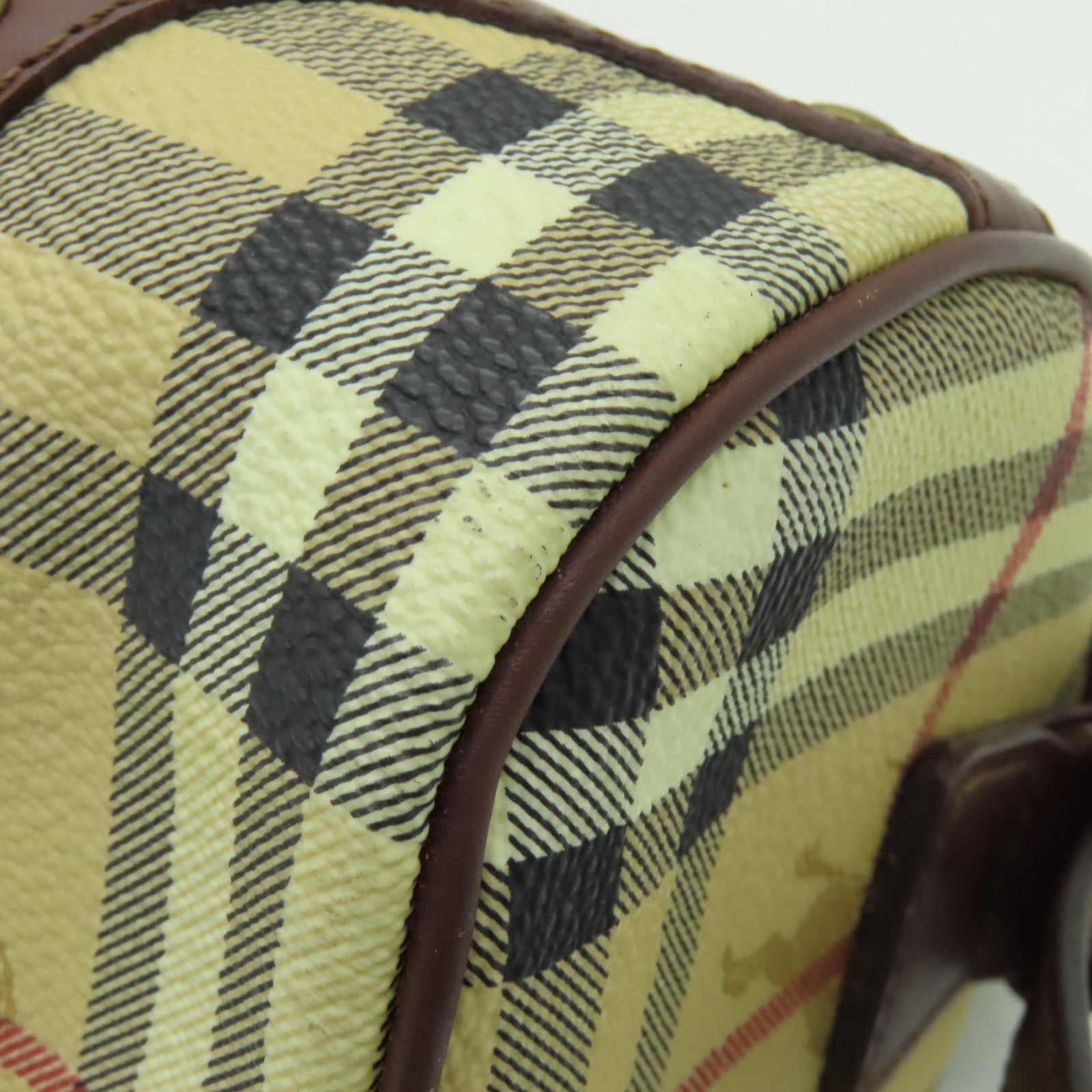 BURBERRY 塗層帆布Shoulder Bag金扣肩背袋啡色