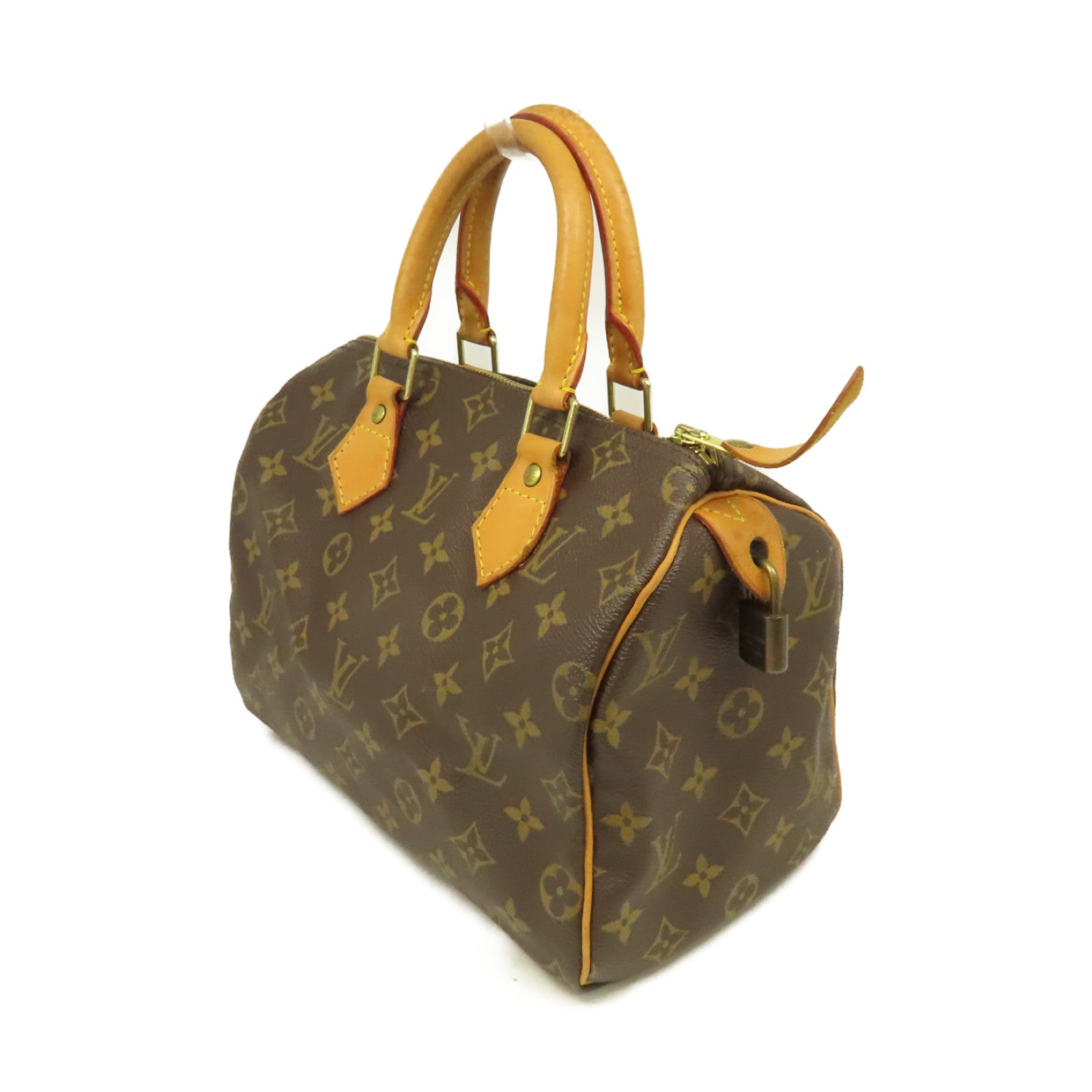 LOUIS VUITTON Monogram Speedy 25 Hand Bag金扣手挽袋啡色