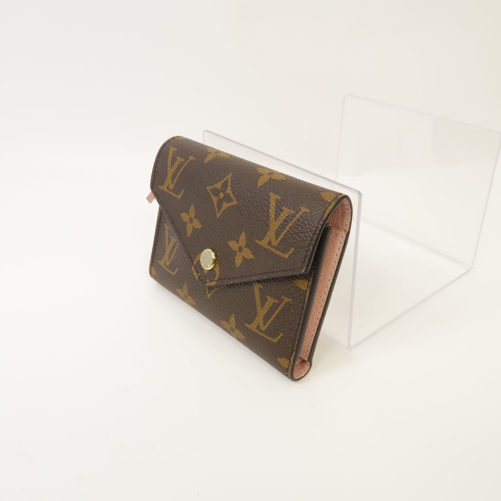LOUIS VUITTON Monogram Victorine Wallet金扣錢包棕色/粉紅色