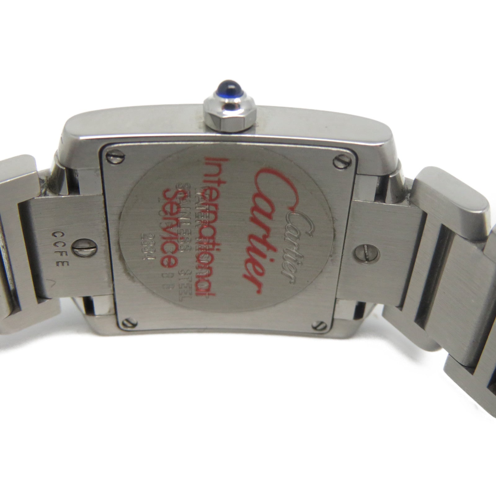 CARTIER Tank Francaise不鏽鋼手錶石英機芯白色