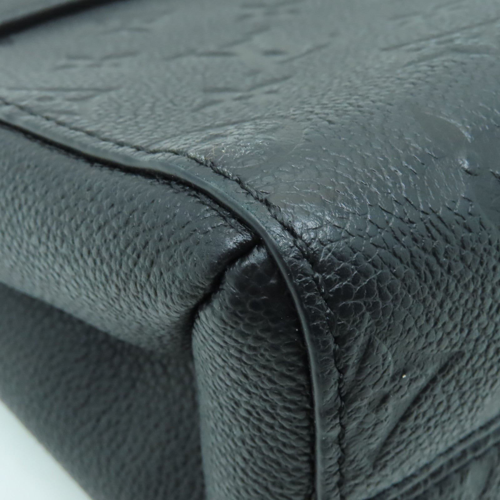 LOUIS VUITTON Monogram Empreinte Vavin PM金扣鏈帶肩背袋深藍色