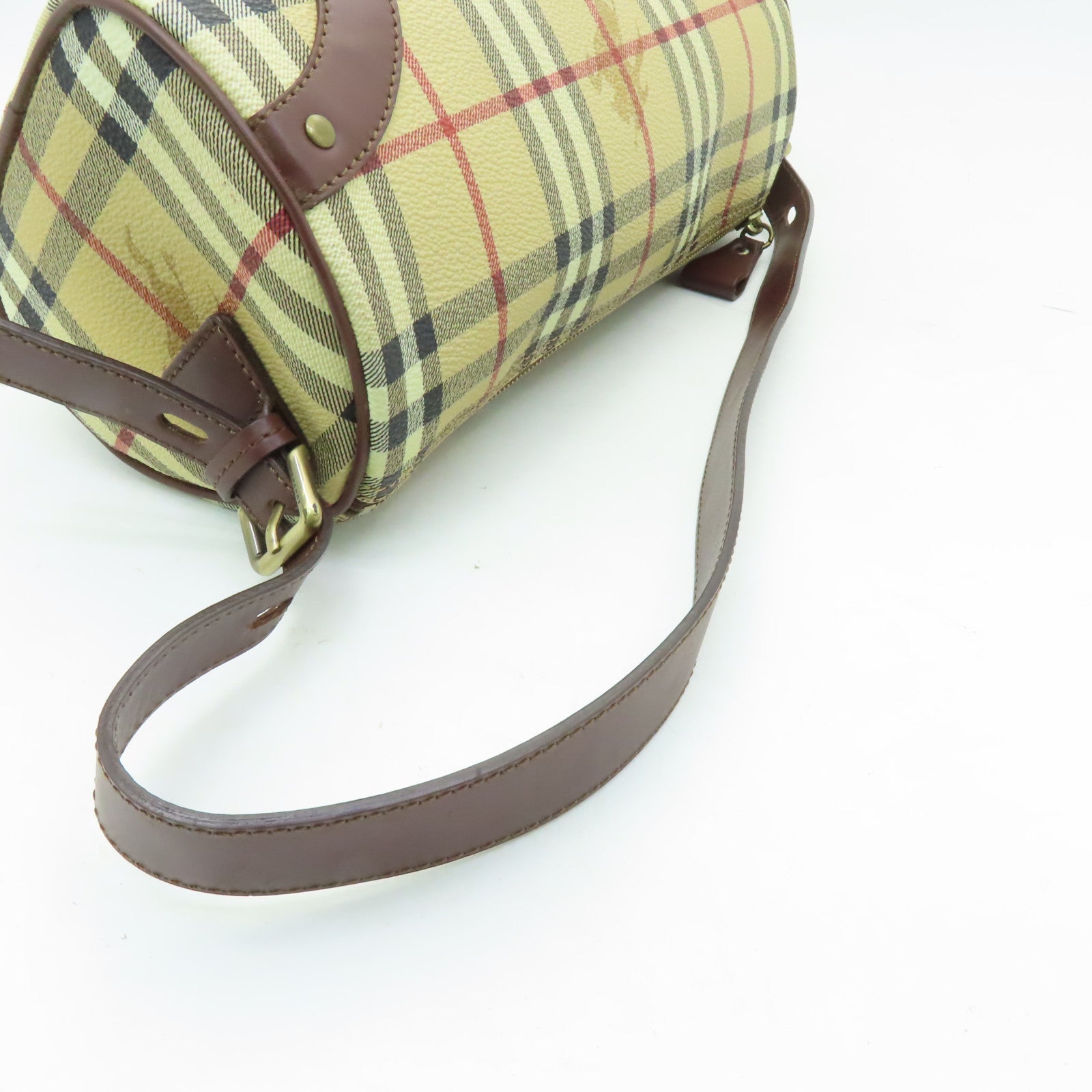 BURBERRY 塗層帆布Shoulder Bag金扣肩背袋啡色