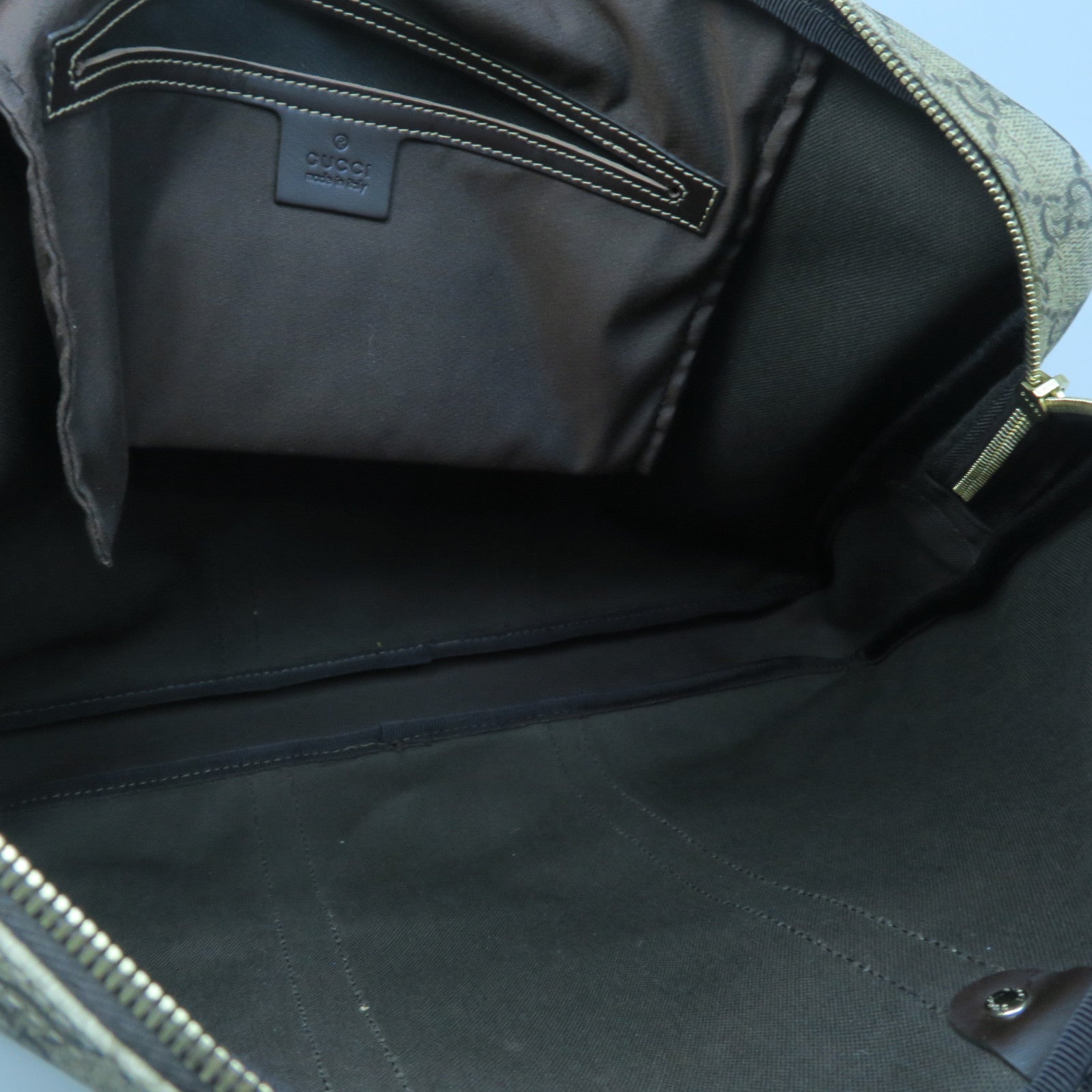 GUCCI 塗層帆布2 Way Shoulder金扣手挽肩背兩用袋啡色