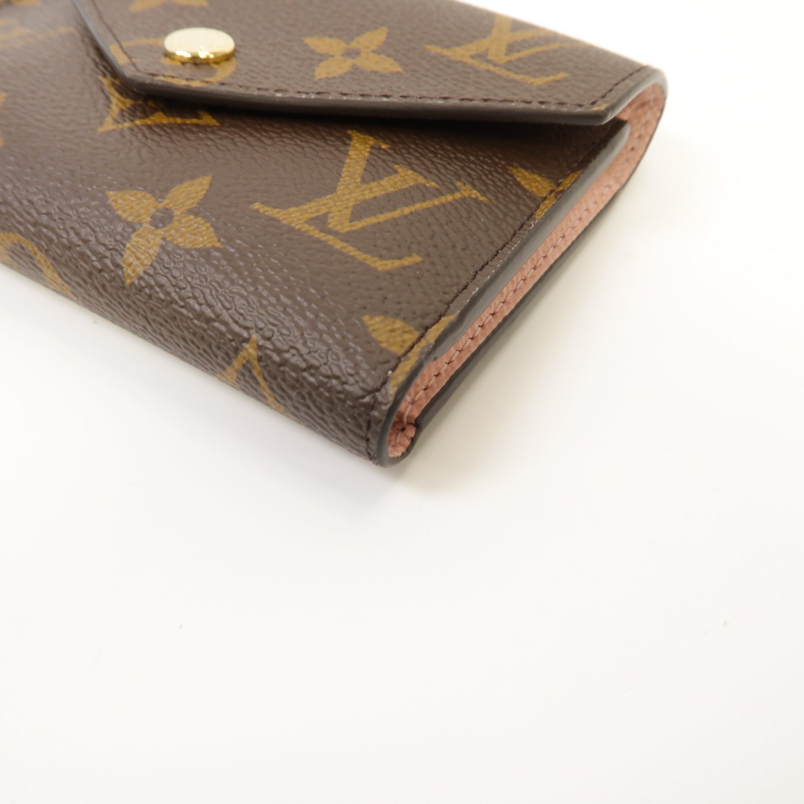 LOUIS VUITTON Monogram Victorine Wallet金扣錢包棕色/粉紅色