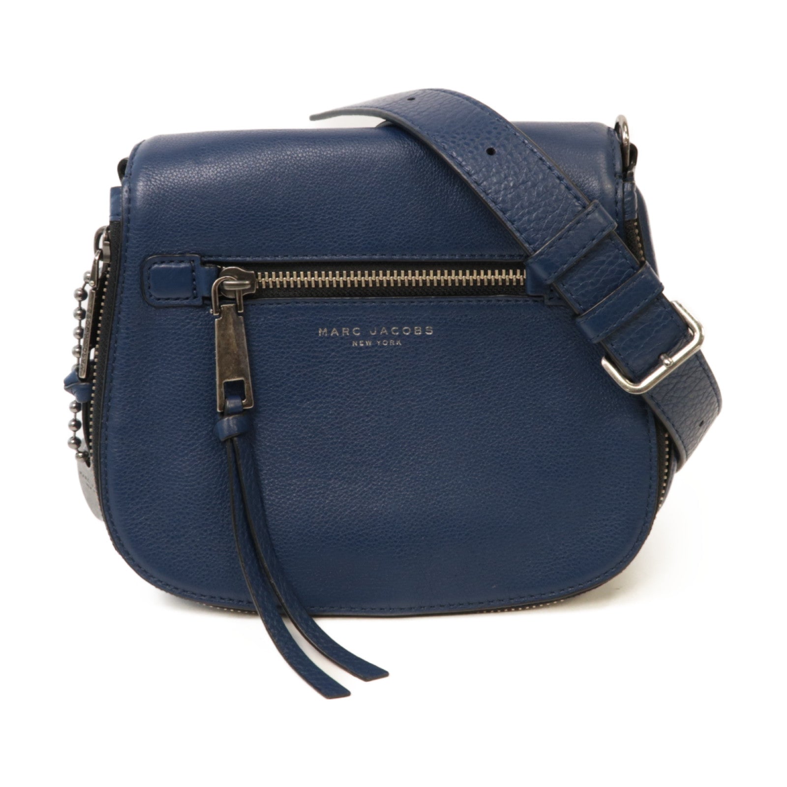 MARC JACOBS 牛皮皮革Shoulder Bag銀扣肩背袋藍色