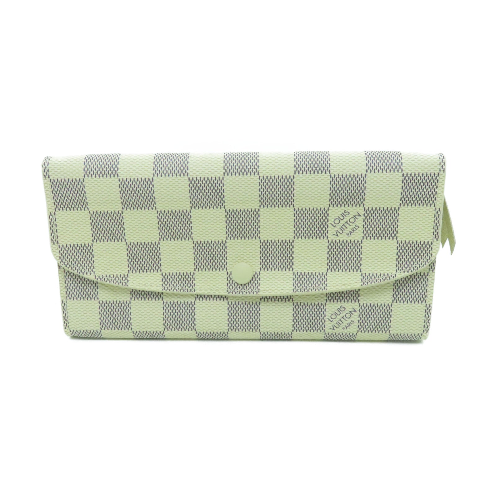 LOUIS VUITTON Damier Azur Portofoille Emily金扣長錢包白色