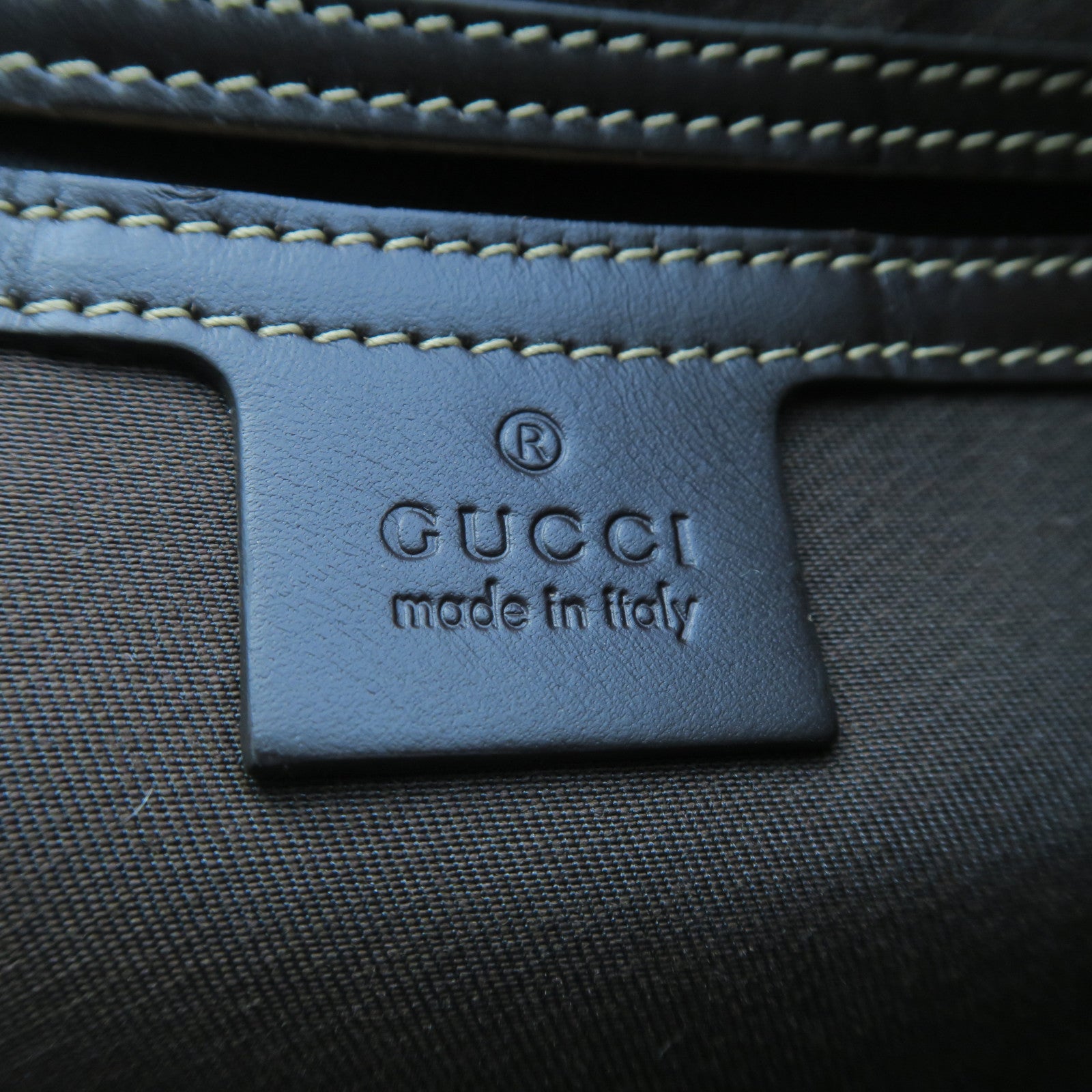 GUCCI 塗層帆布2 Way Shoulder金扣手挽肩背兩用袋啡色