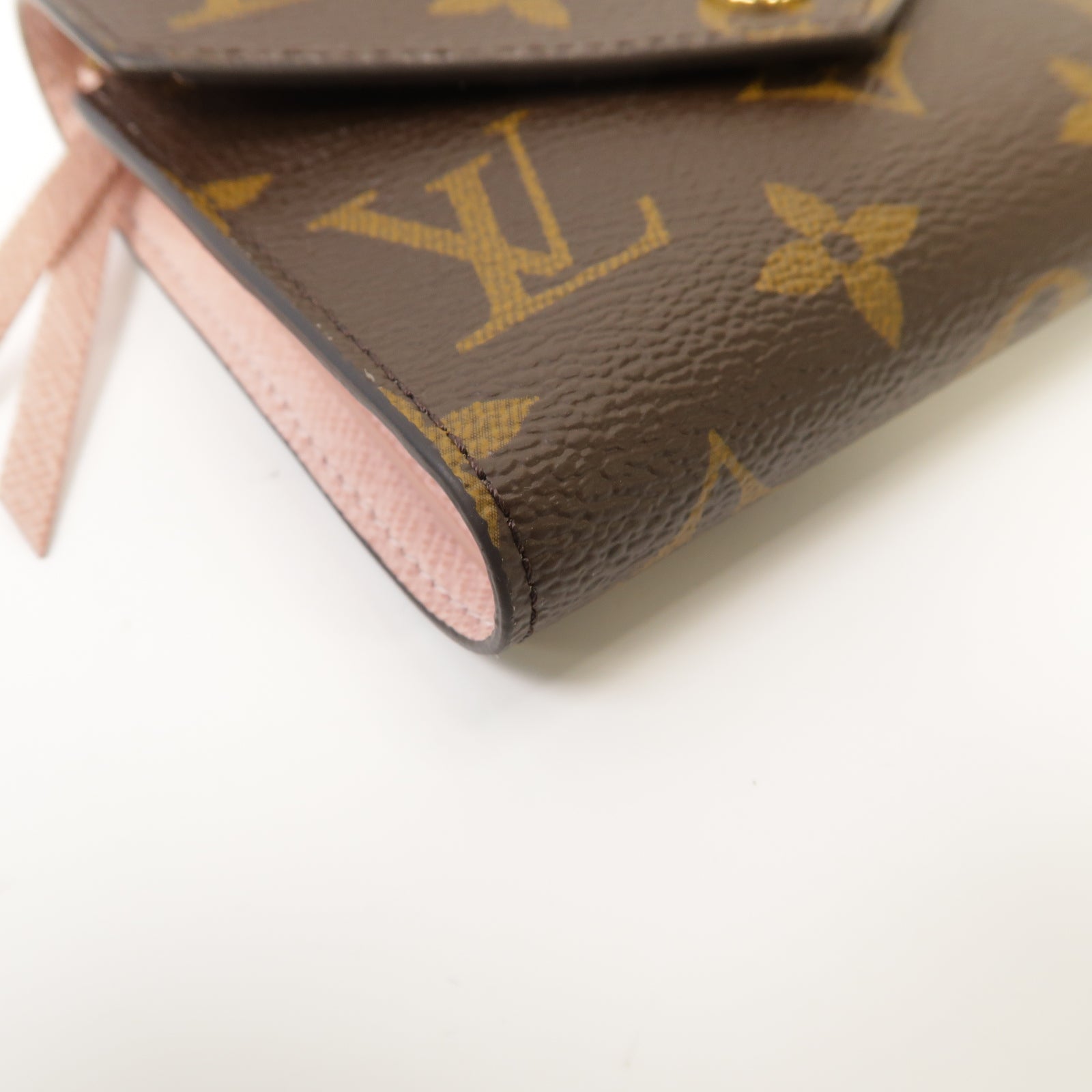 LOUIS VUITTON Monogram Victorine Wallet金扣錢包棕色/粉紅色