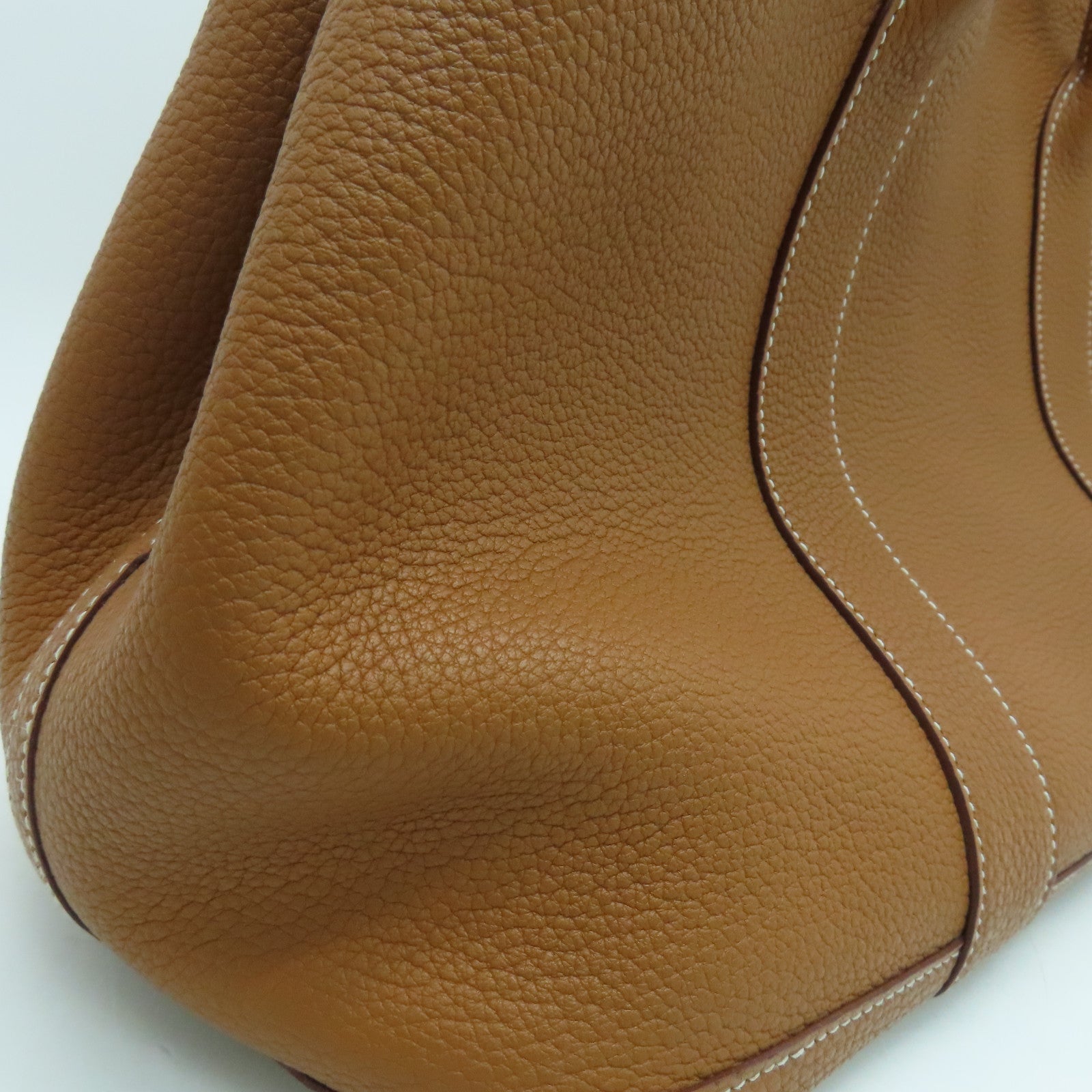 HERMES Negonda Leather Garden Party PM Tote Bag Silver Buckle Gold