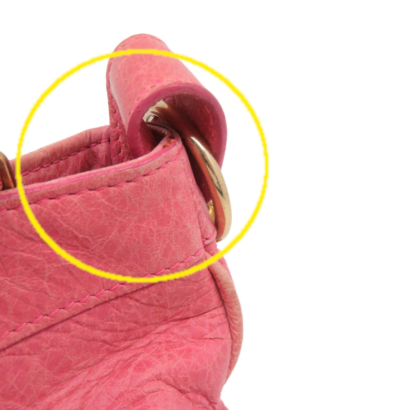 BALENCIAGA Sheepskin Leather Gaint Hip Shoulder Bag Pink