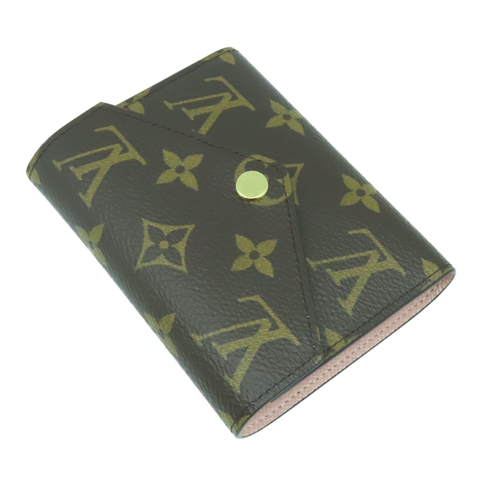LOUIS VUITTON Monogram Victorine金扣錢包啡色/粉紅色