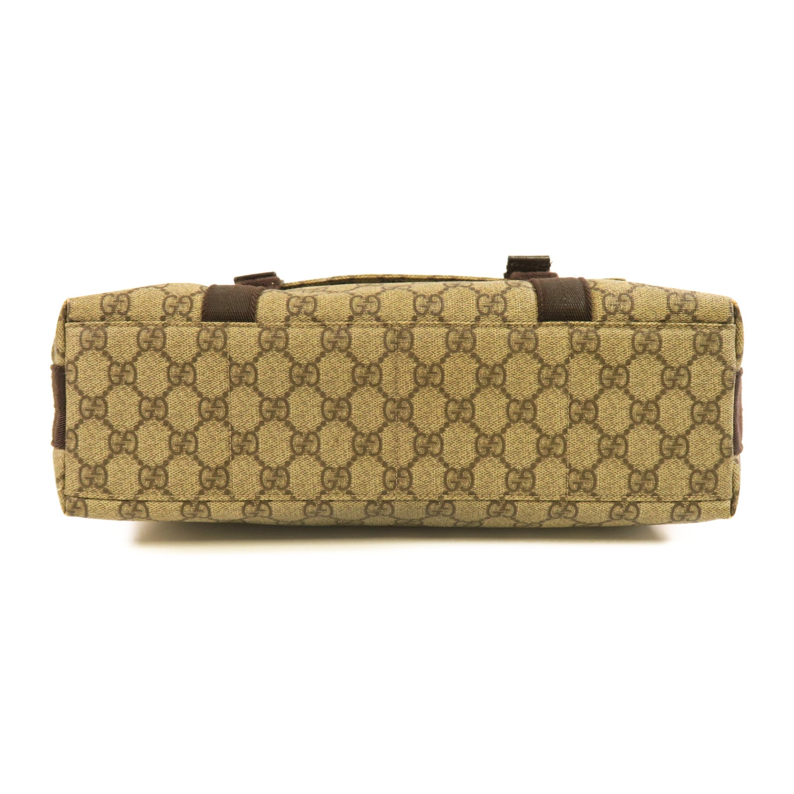 GUCCI 塗層帆布Shoulder Bag銀扣肩背袋啡色