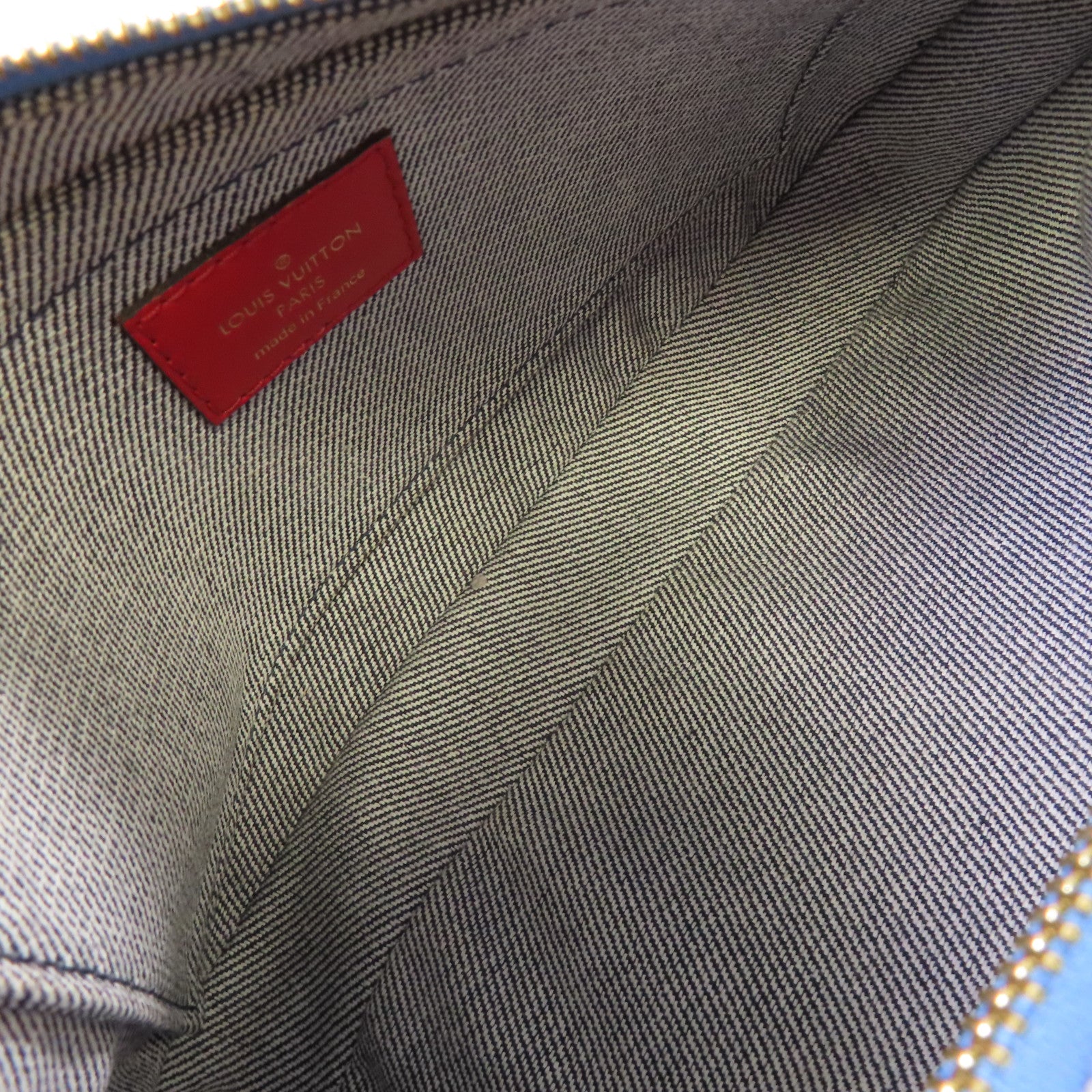 LOUIS VUITTON Monogram Denim Patchwork Multi Pochette Accessoires Shoulder Bag金扣肩背袋藍色/紅色