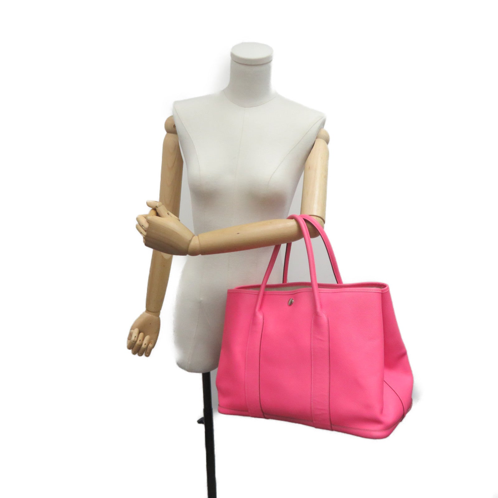 HERMES 【激減優惠】Epsom皮革Garden Party PM Tote Bag手挽袋粉紅色