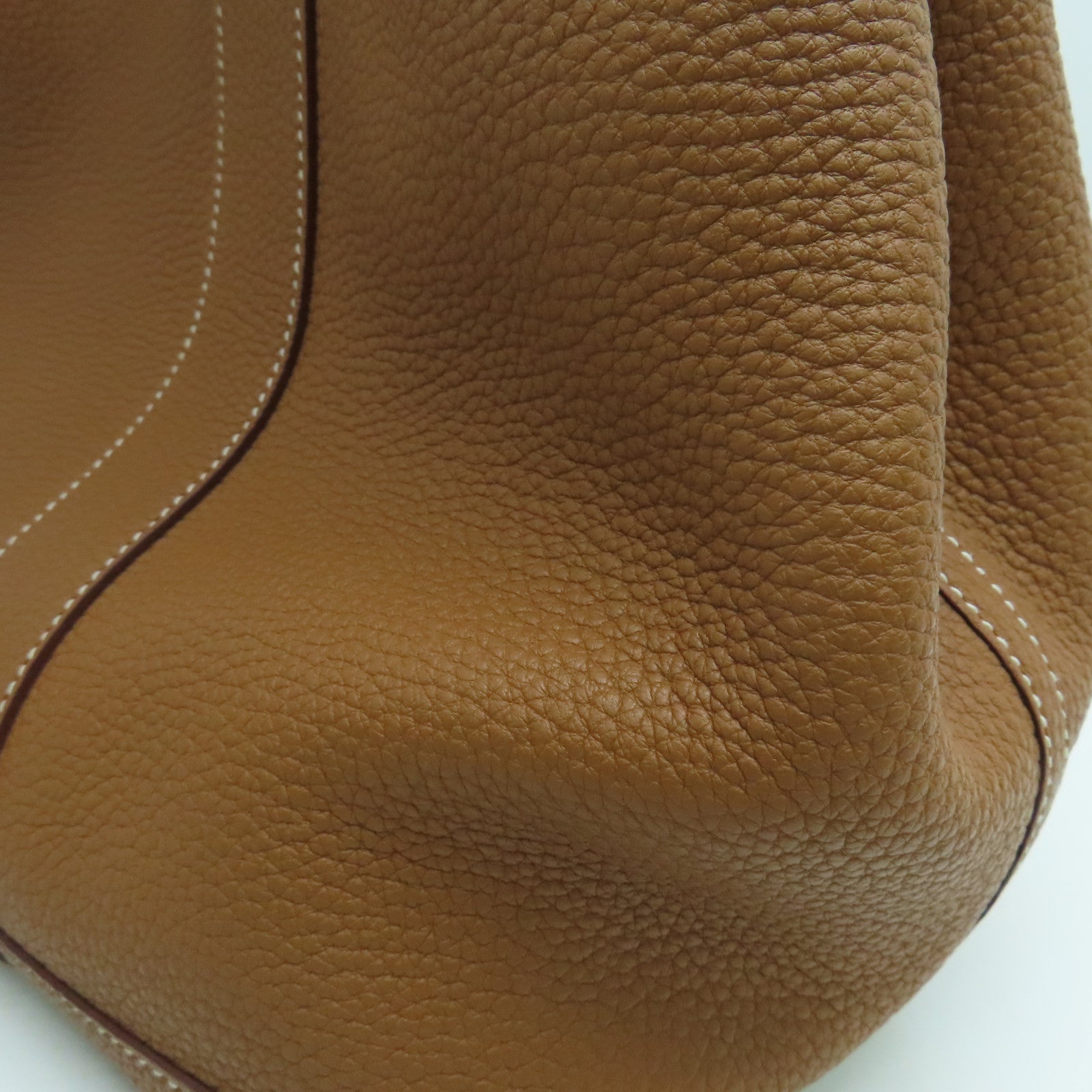 HERMES Negonda Leather Garden Party PM Tote Bag Silver Buckle Gold