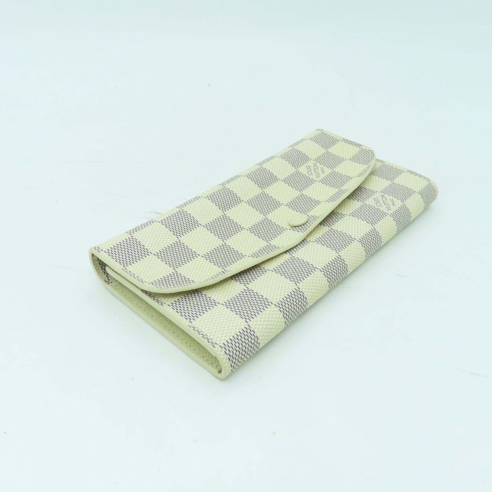 LOUIS VUITTON Damier Azur Portofoille Emily金扣長錢包白色