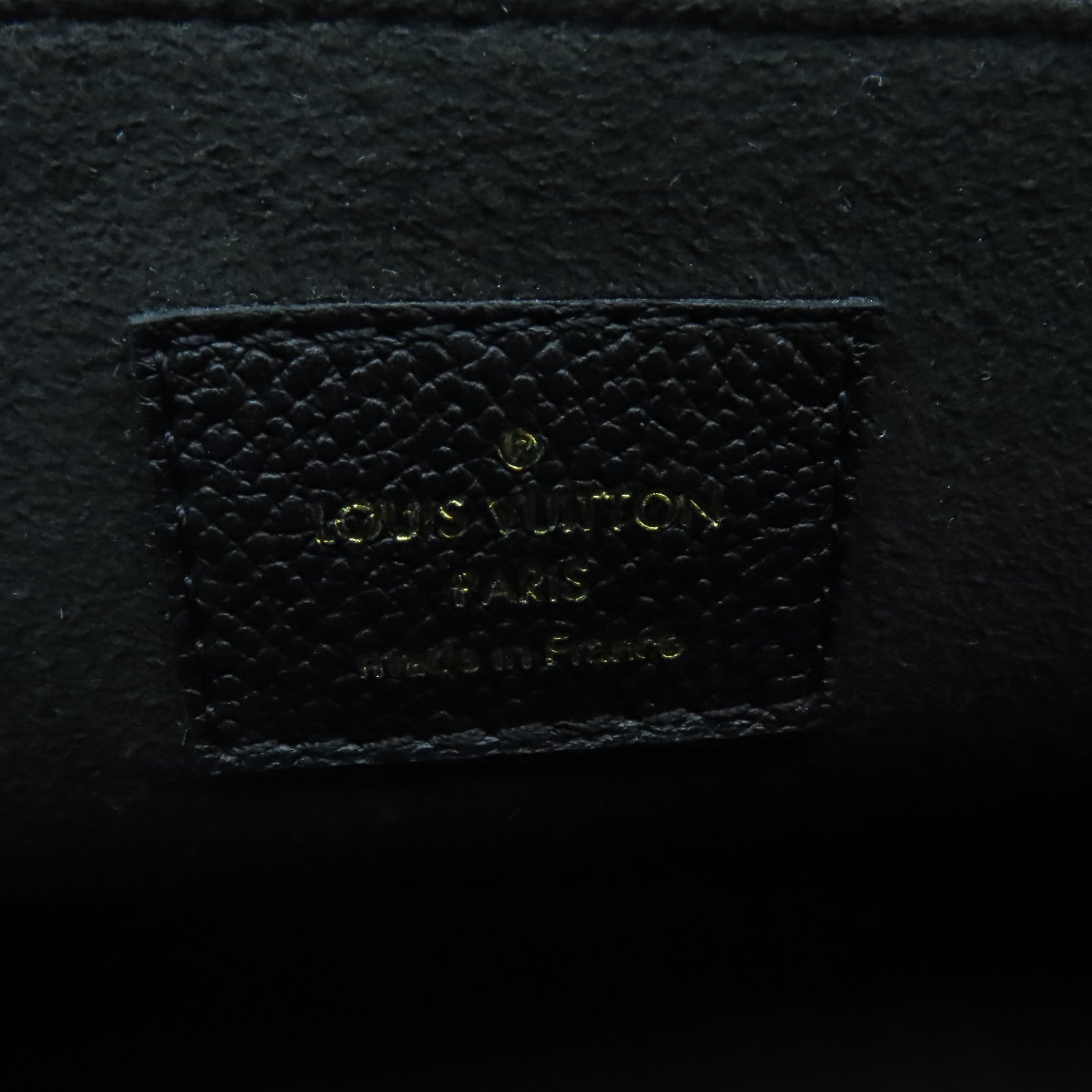 LOUIS VUITTON Monogram Empreinte Vavin PM金扣鏈帶肩背袋深藍色