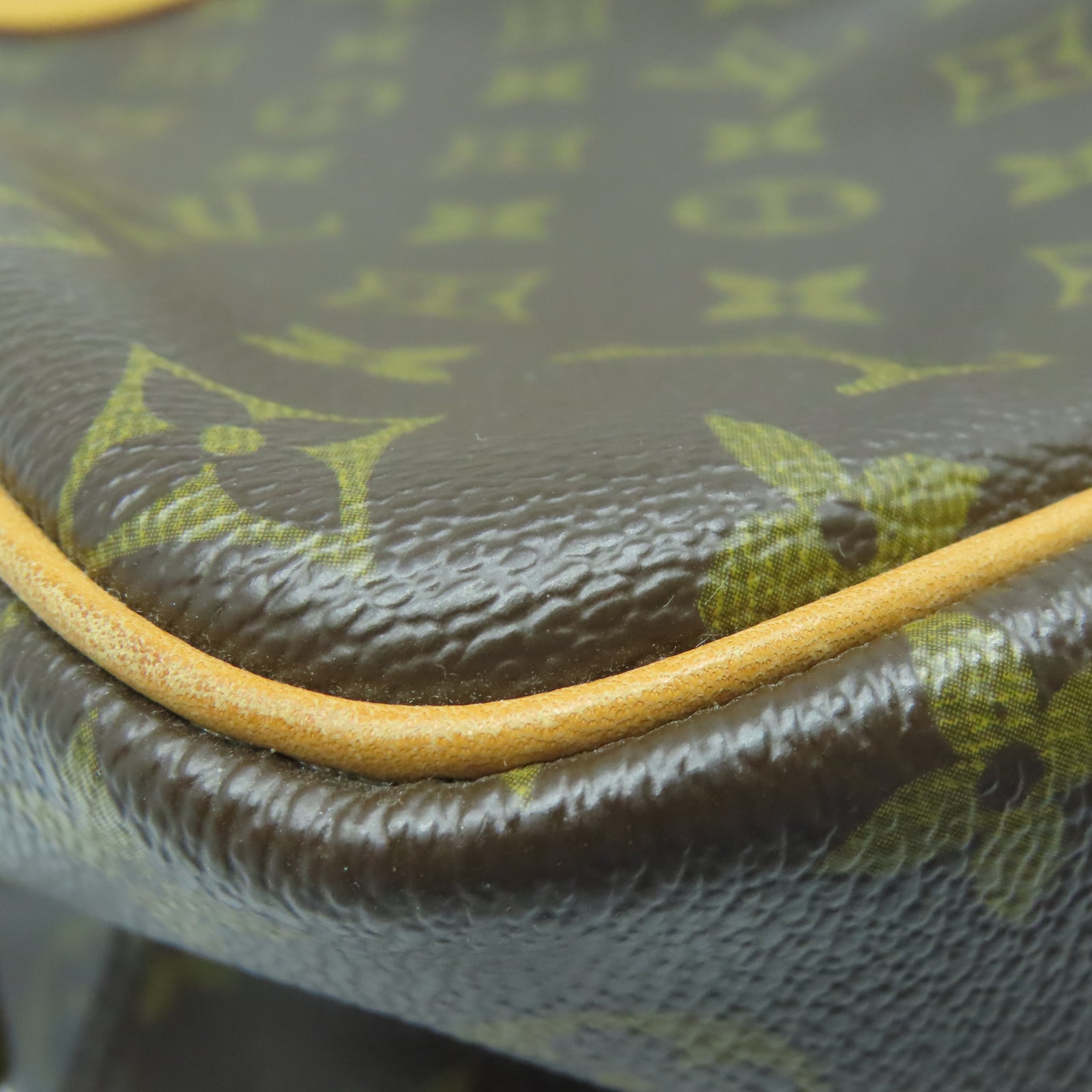LOUIS VUITTON Monogram Deauville GM金扣手挽袋棕色