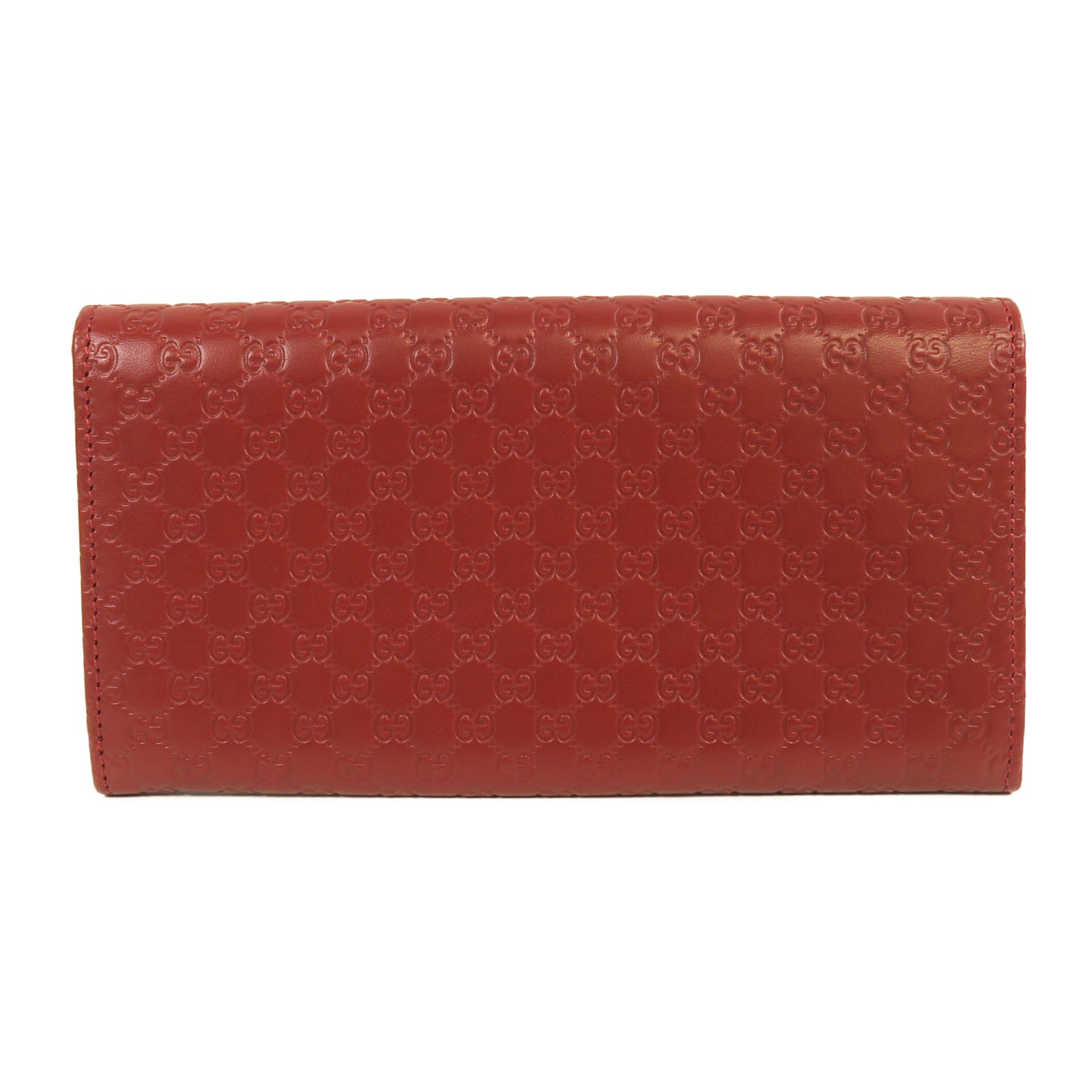 GUCCI 牛皮皮革Long Wallet金扣長錢包紅色