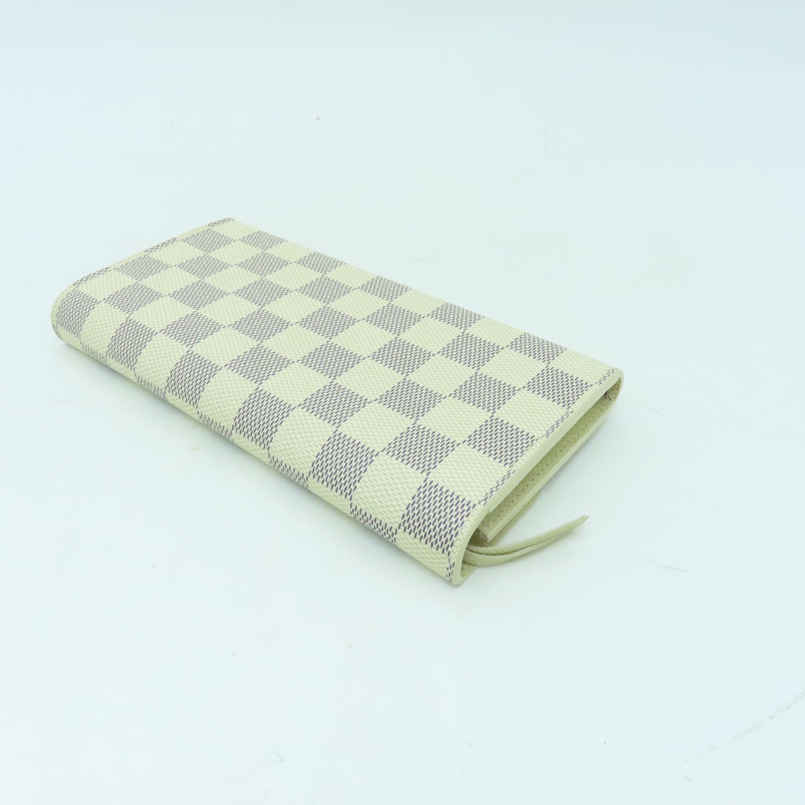 LOUIS VUITTON Damier Azur Portofoille Emily金扣長錢包白色