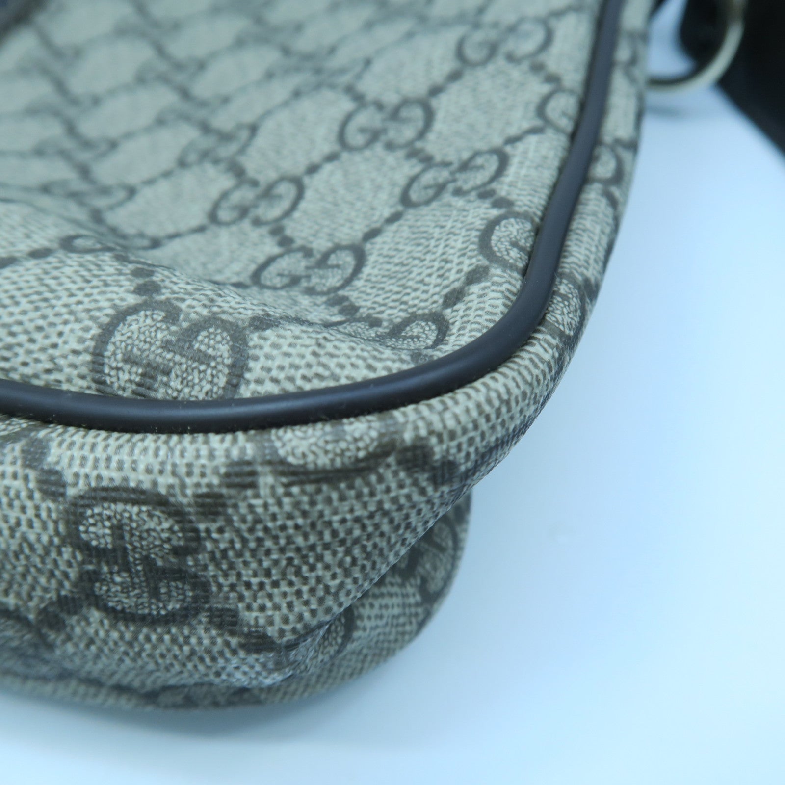 GUCCI 塗層帆布2 Way Shoulder金扣手挽肩背兩用袋啡色