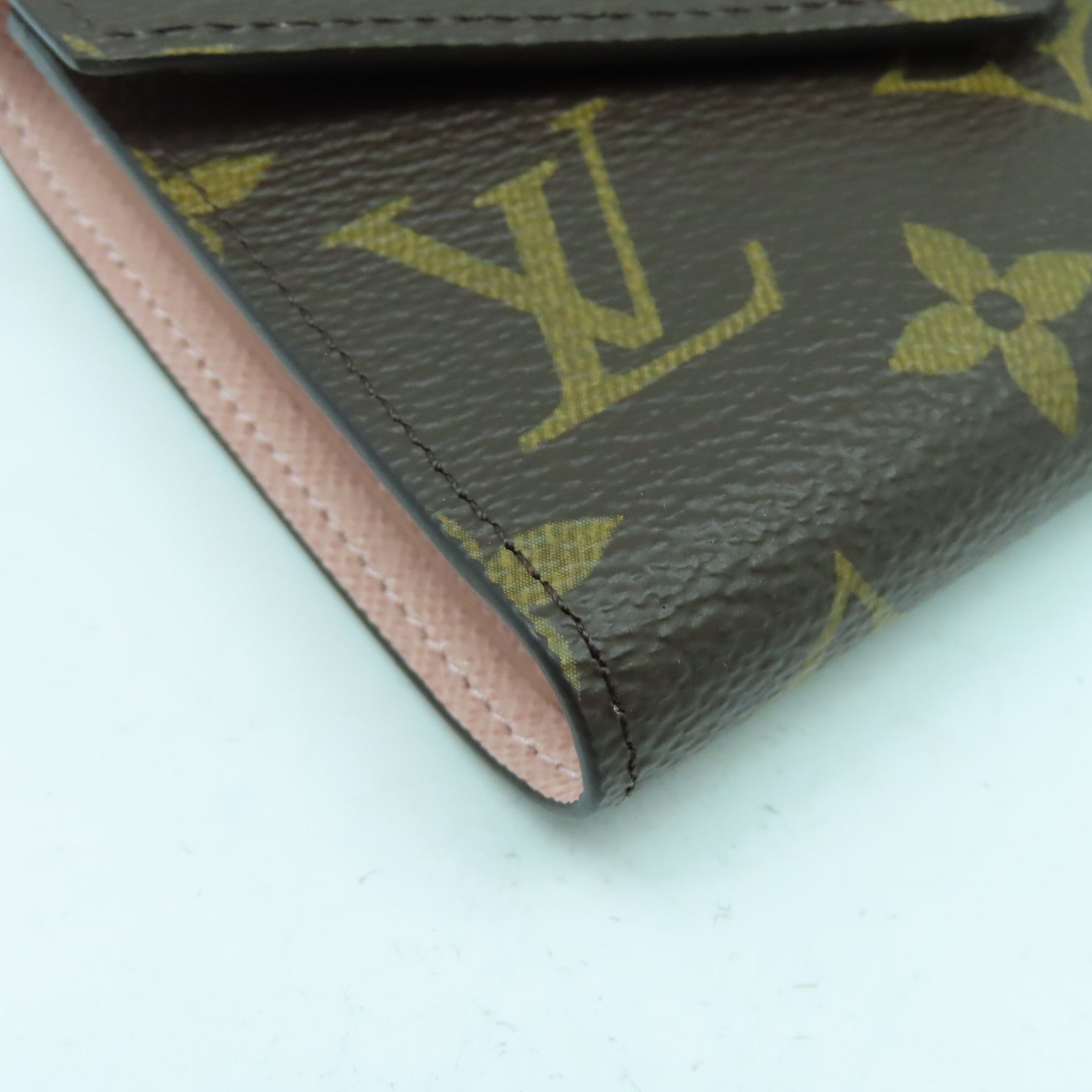 LOUIS VUITTON Monogram Victorine金扣錢包啡色/粉紅色