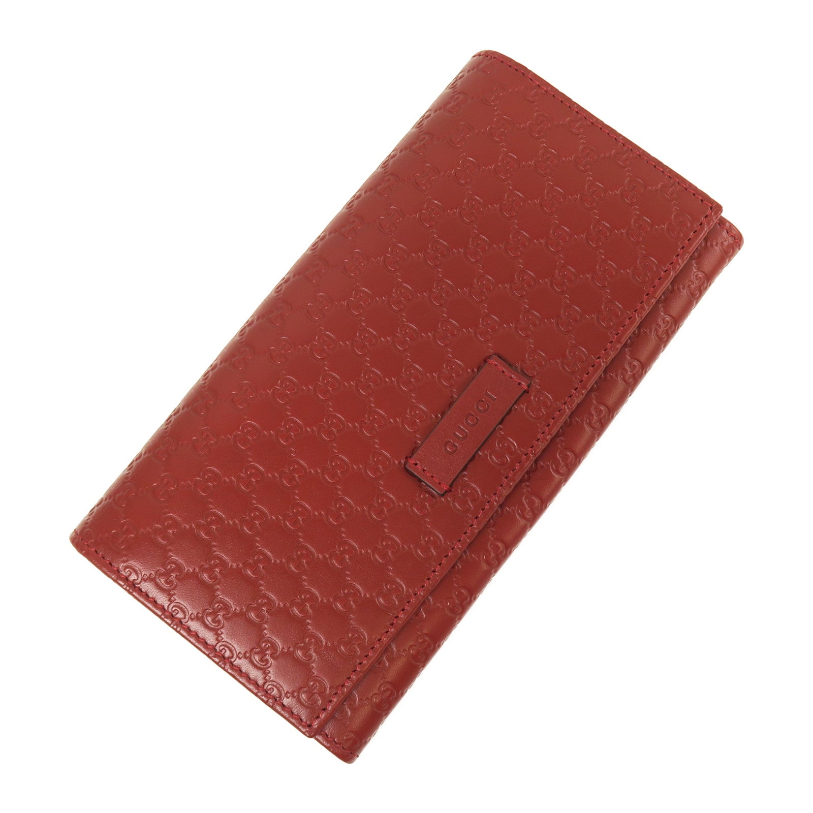 GUCCI 牛皮皮革Long Wallet金扣長錢包紅色