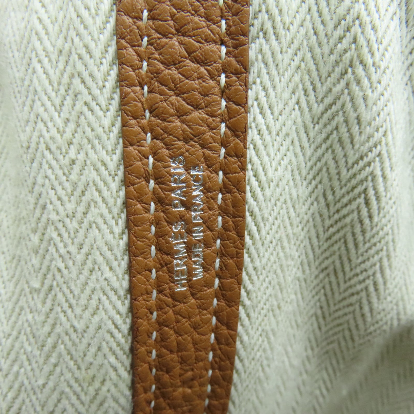 HERMES Negonda Leather Garden Party PM Tote Bag Silver Buckle Gold