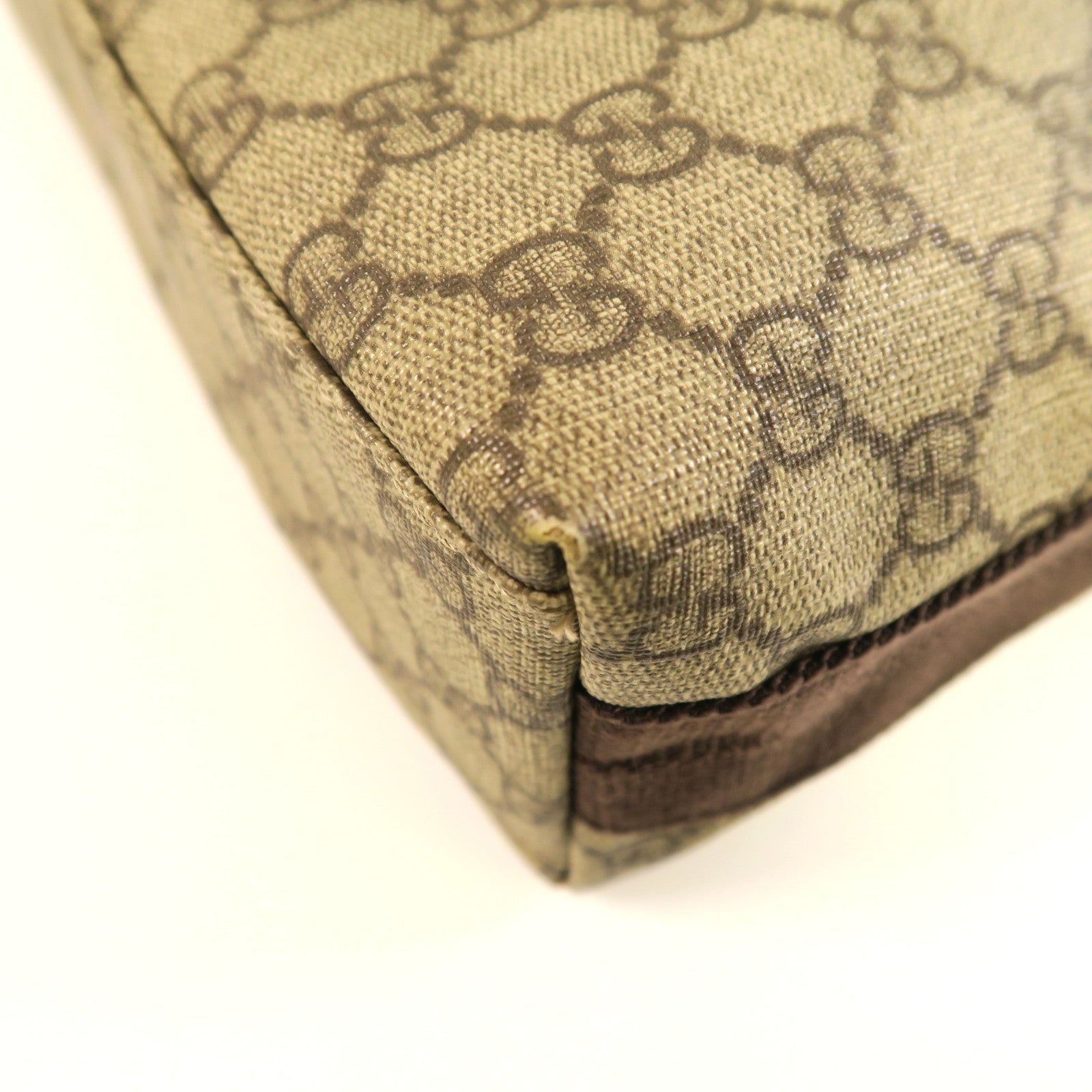 GUCCI 塗層帆布Shoulder Bag銀扣肩背袋啡色