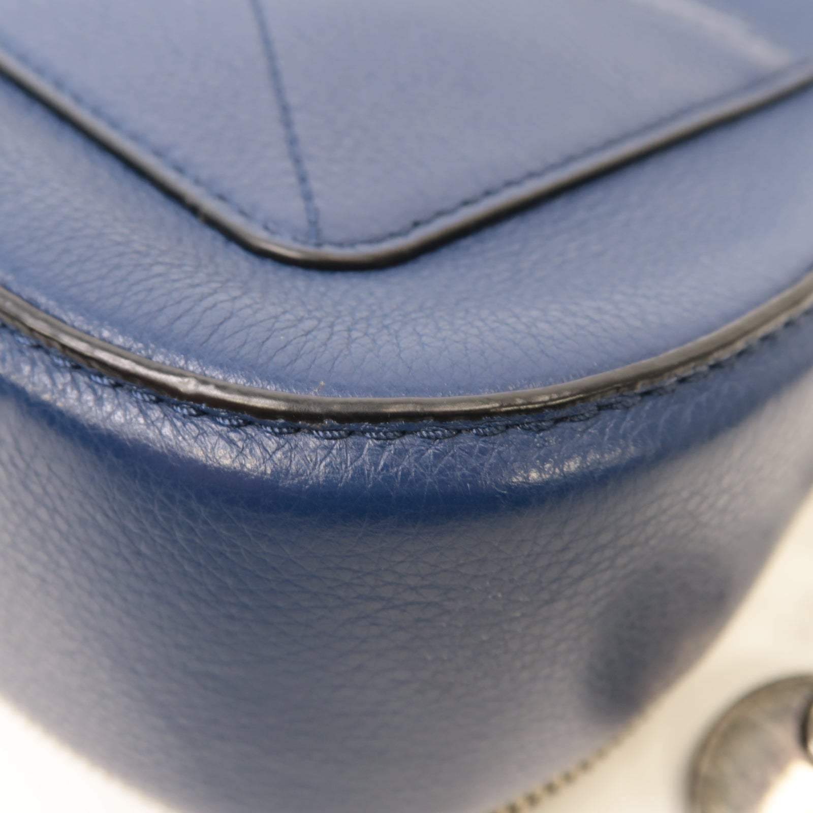 MARC JACOBS 牛皮皮革Shoulder Bag銀扣肩背袋藍色