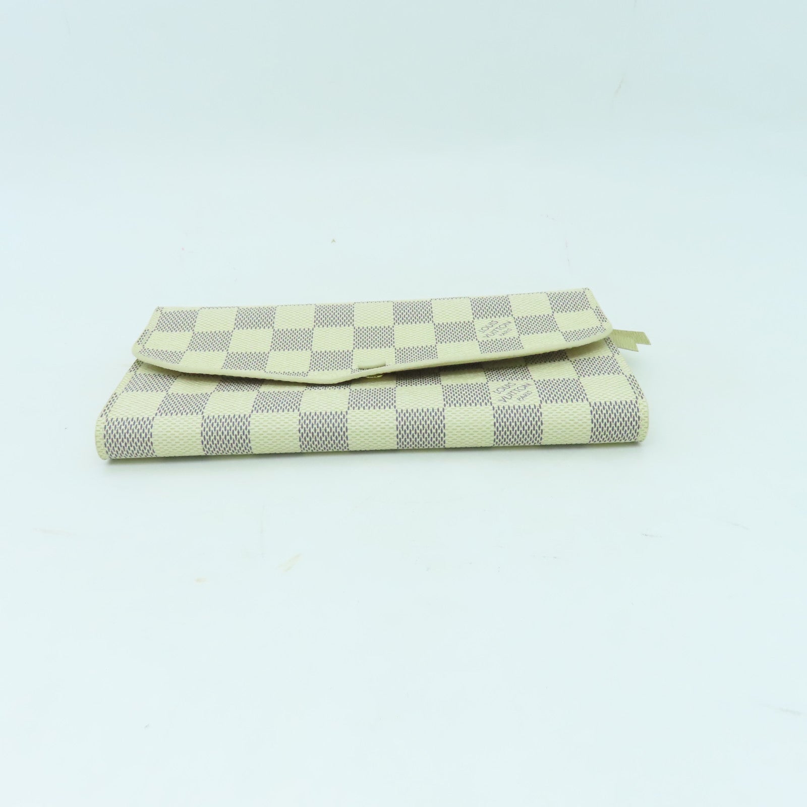 LOUIS VUITTON Damier Azur Portofoille Emily金扣長錢包白色