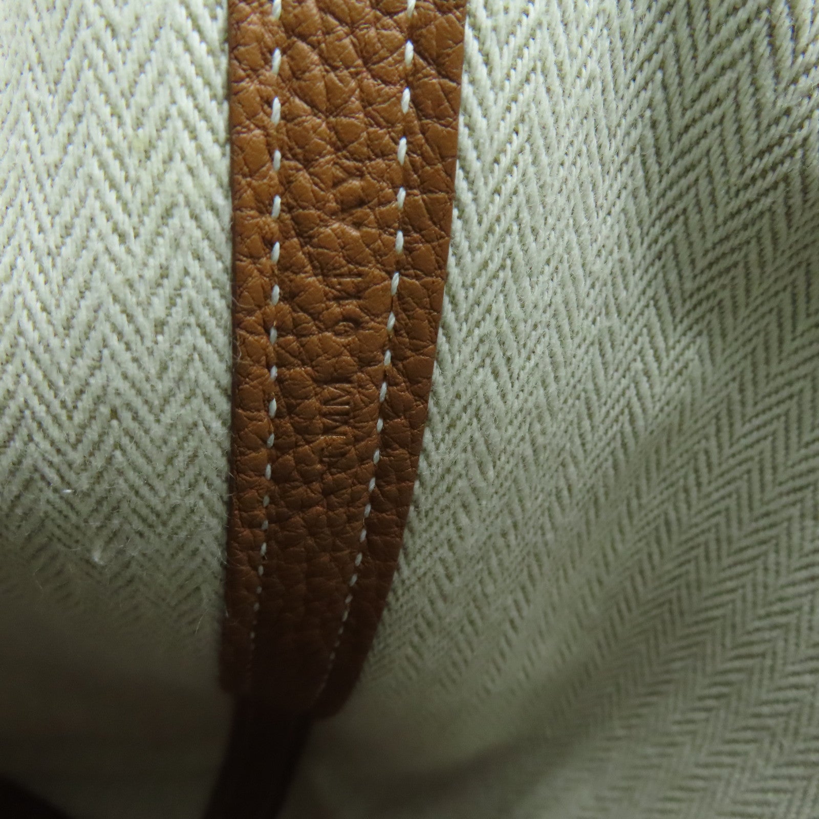 HERMES Negonda Leather Garden Party PM Tote Bag Silver Buckle Gold