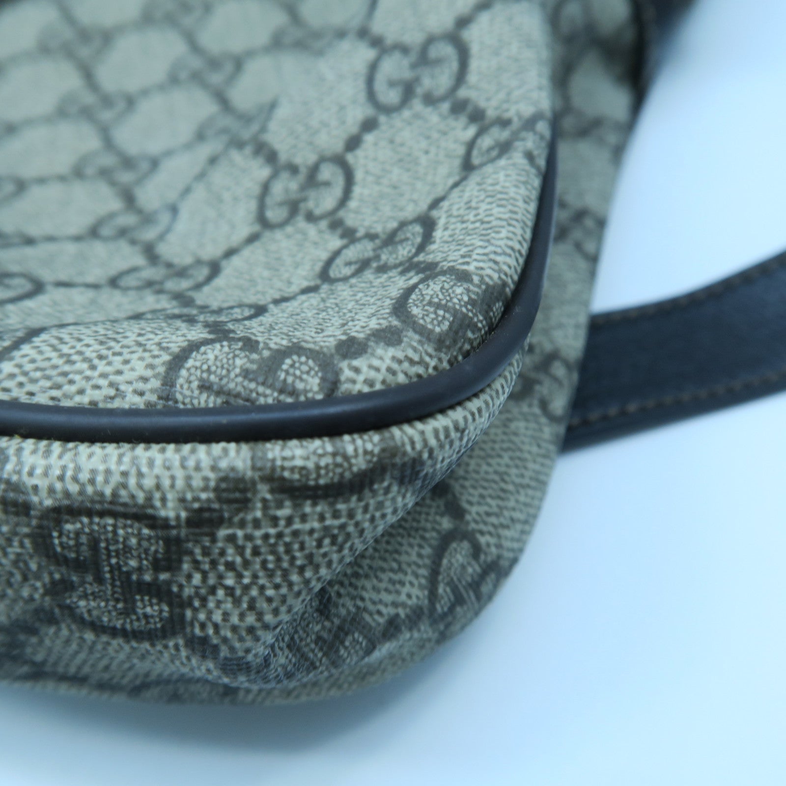 GUCCI 塗層帆布2 Way Shoulder金扣手挽肩背兩用袋啡色