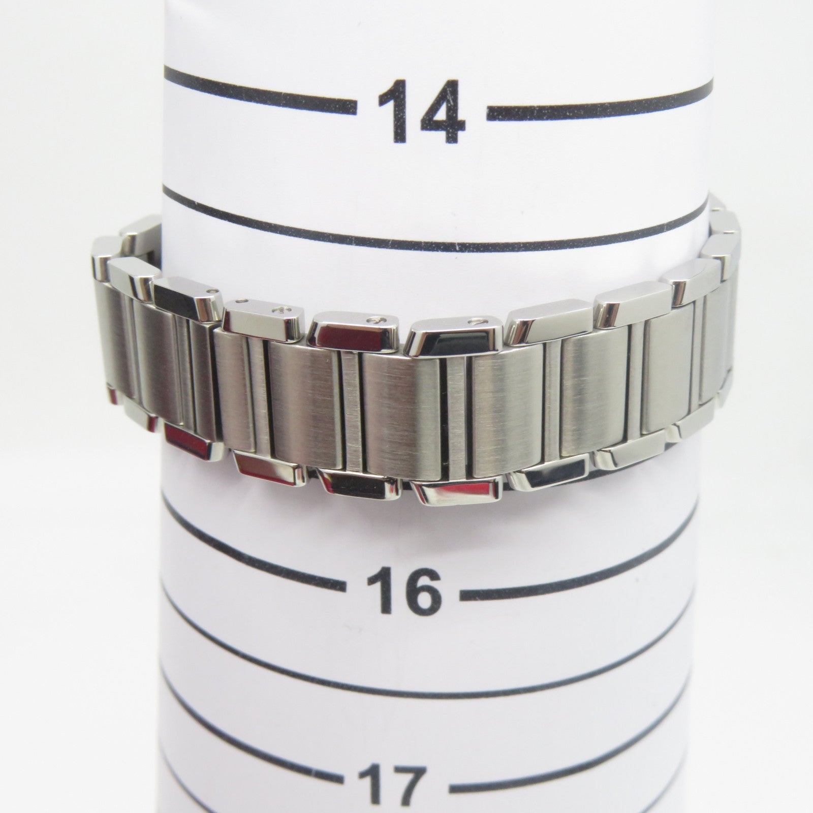 CARTIER Tank Francaise不鏽鋼/鑽石手錶石英機芯米白色