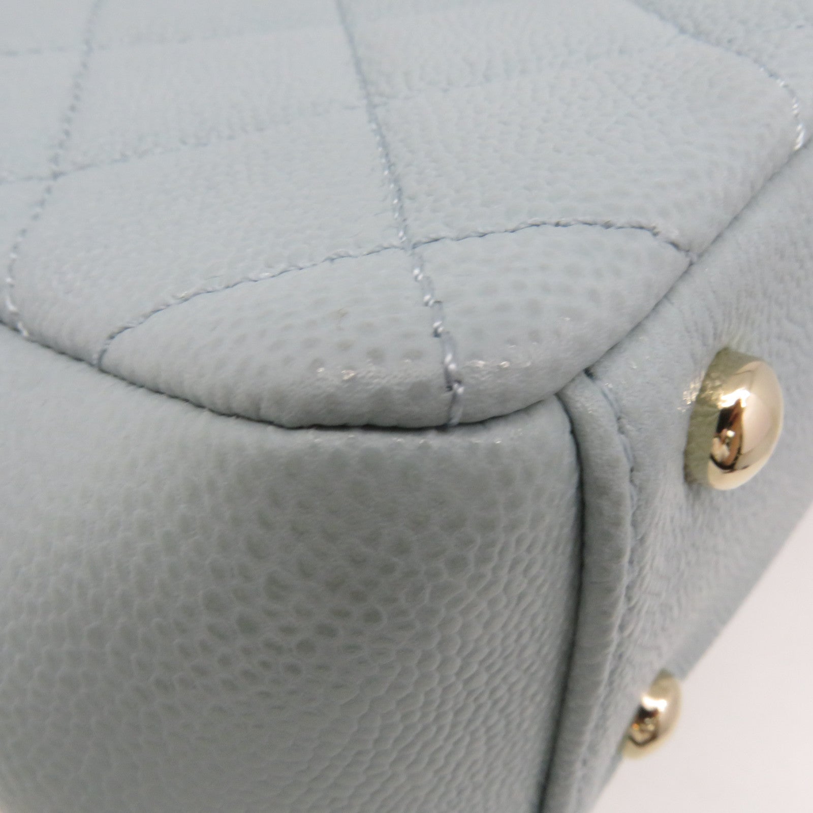 CHANEL 菱格Caviar皮革2Way Chain Shoulder Bag金扣链带肩背袋湖绿色