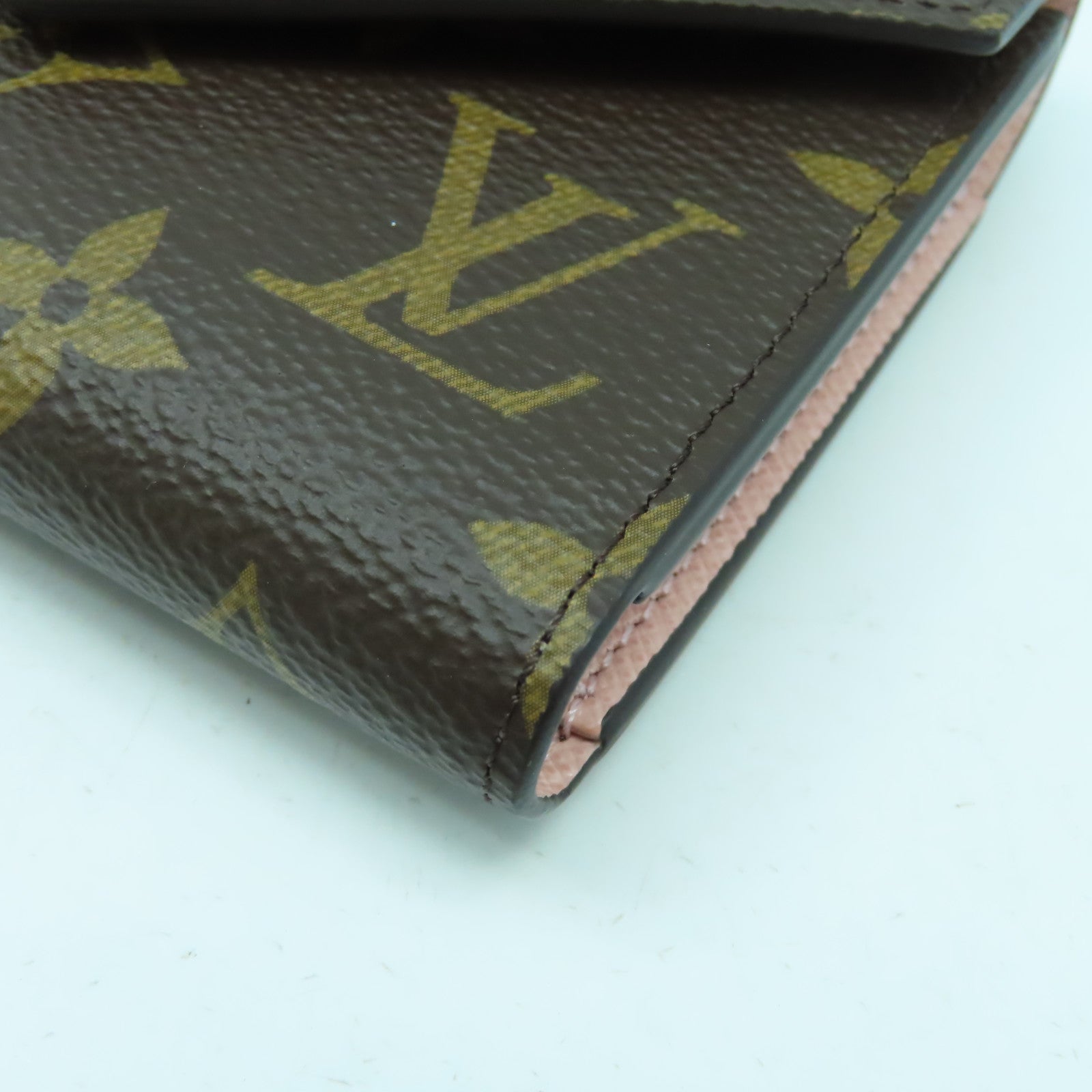 LOUIS VUITTON Monogram Victorine金扣錢包啡色/粉紅色