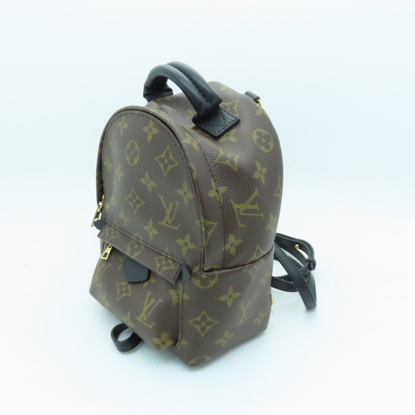 LOUIS VUITTON Monogram Palm Springs Mini Gold Buckle Backpack Brown