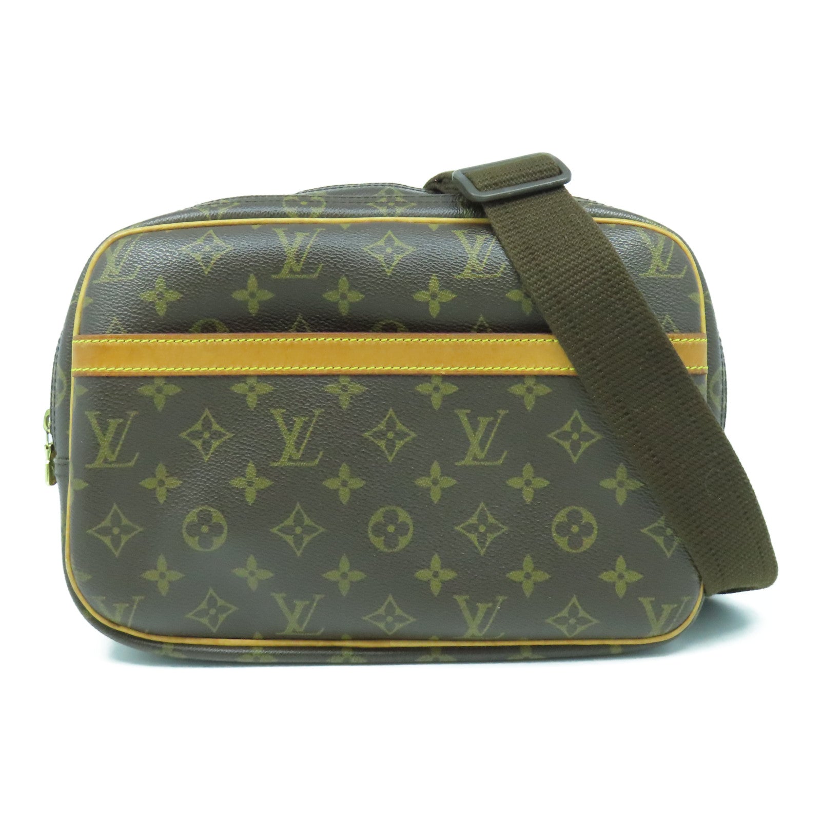 LOUIS VUITTON Monogram Reporter金扣肩背袋啡色