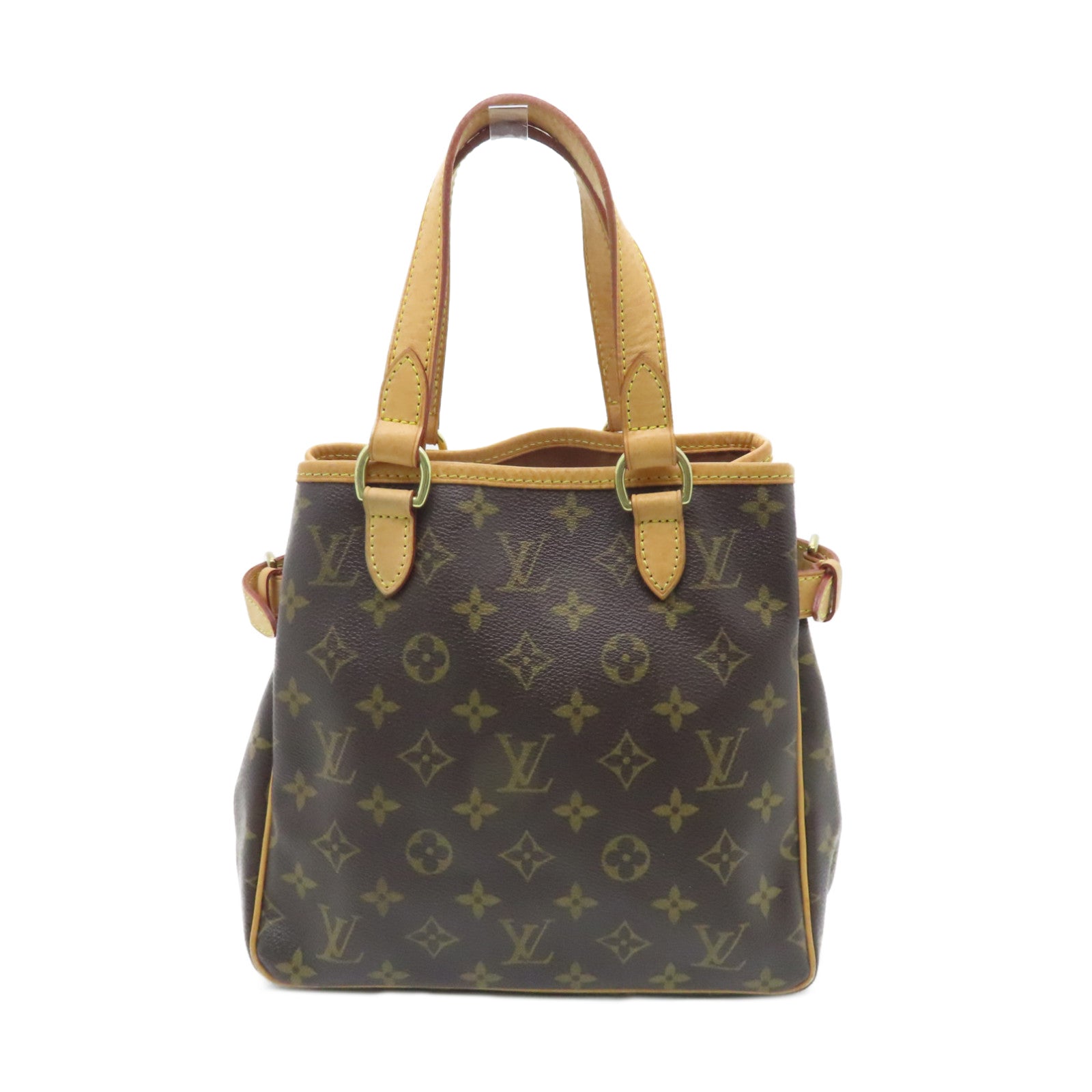 LOUIS VUITTON Monogram Batignolles Hand Bag Gold Buckle Hand Bag Brown
