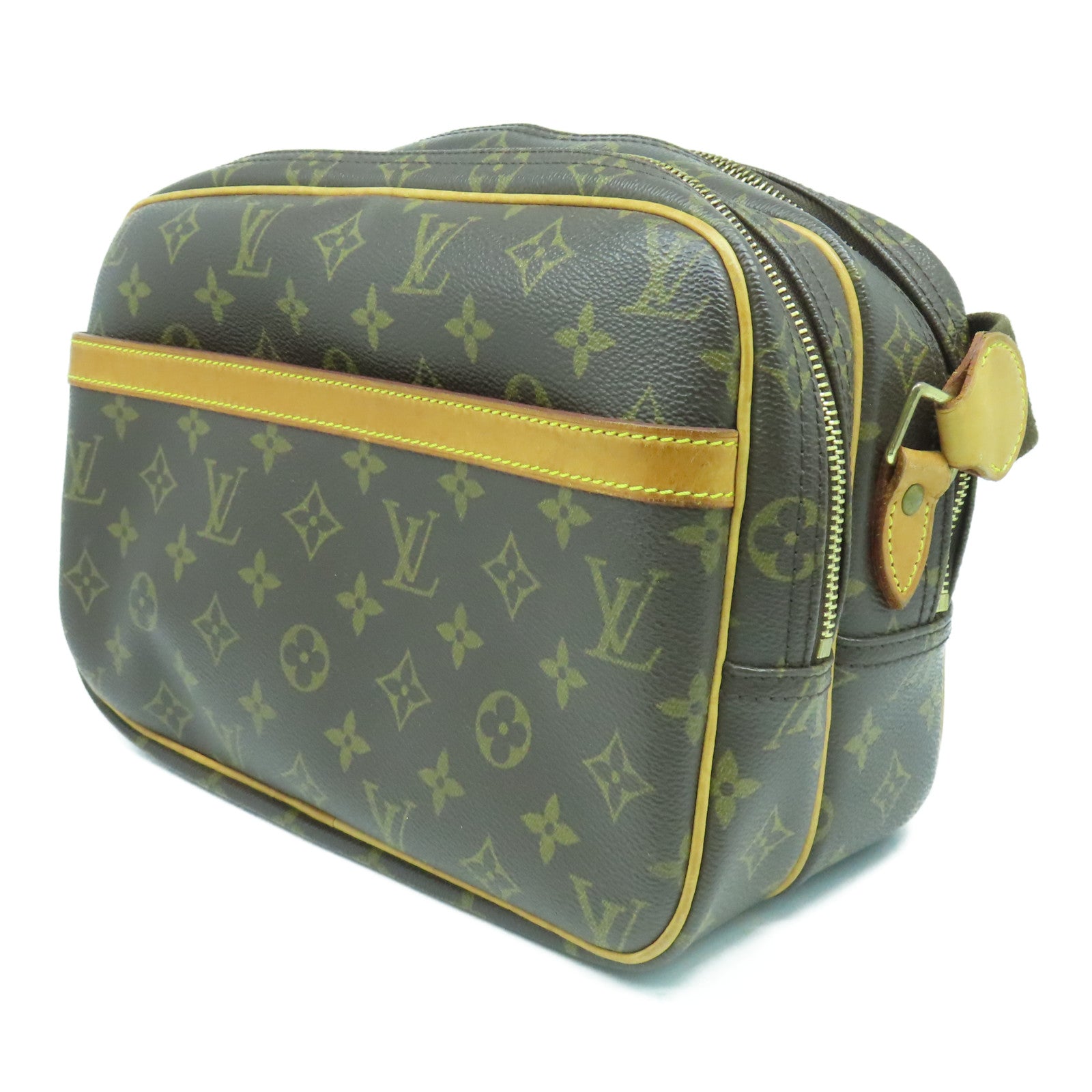 LOUIS VUITTON Monogram Reporter金扣肩背袋啡色
