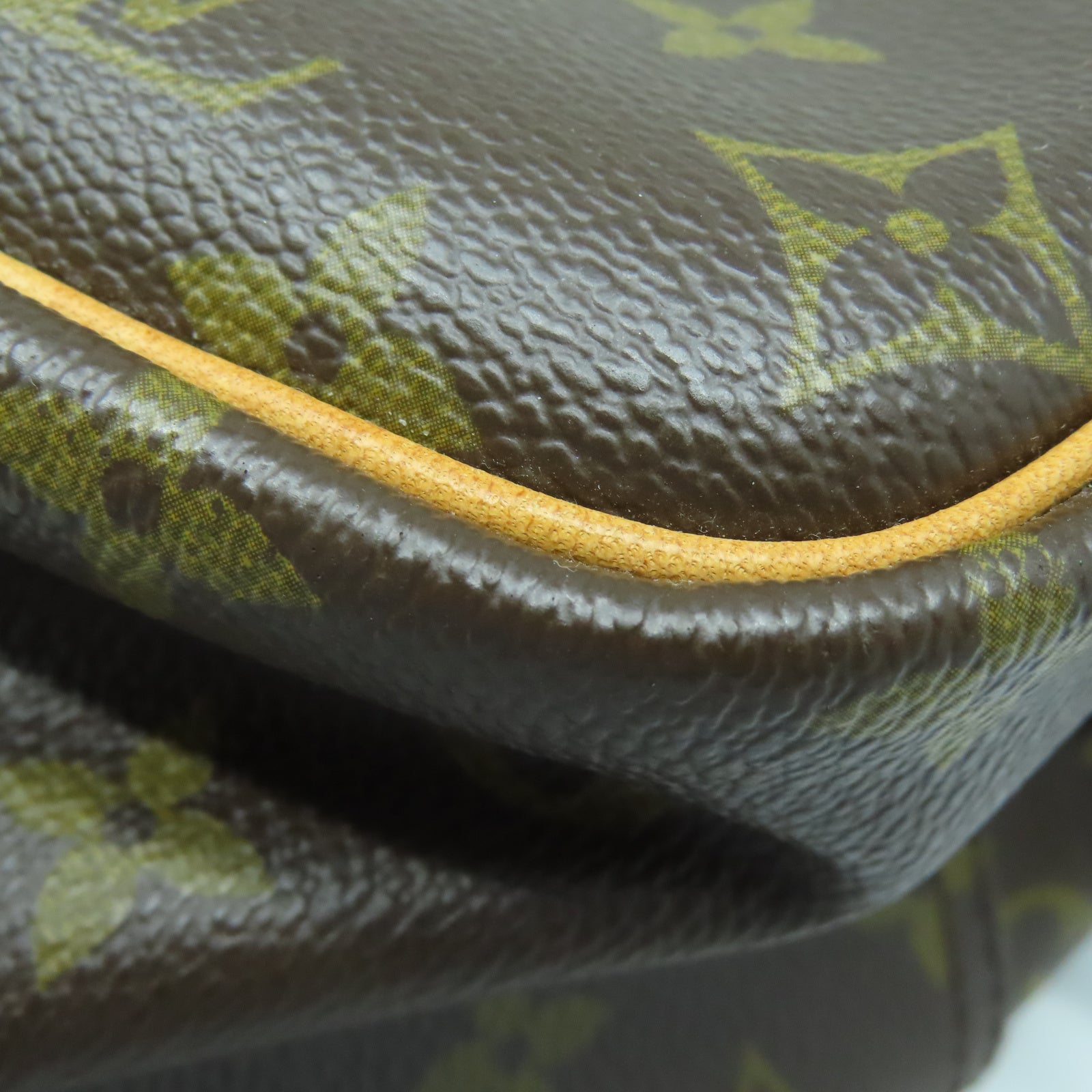 LOUIS VUITTON Monogram Deauville GM金扣手挽袋棕色