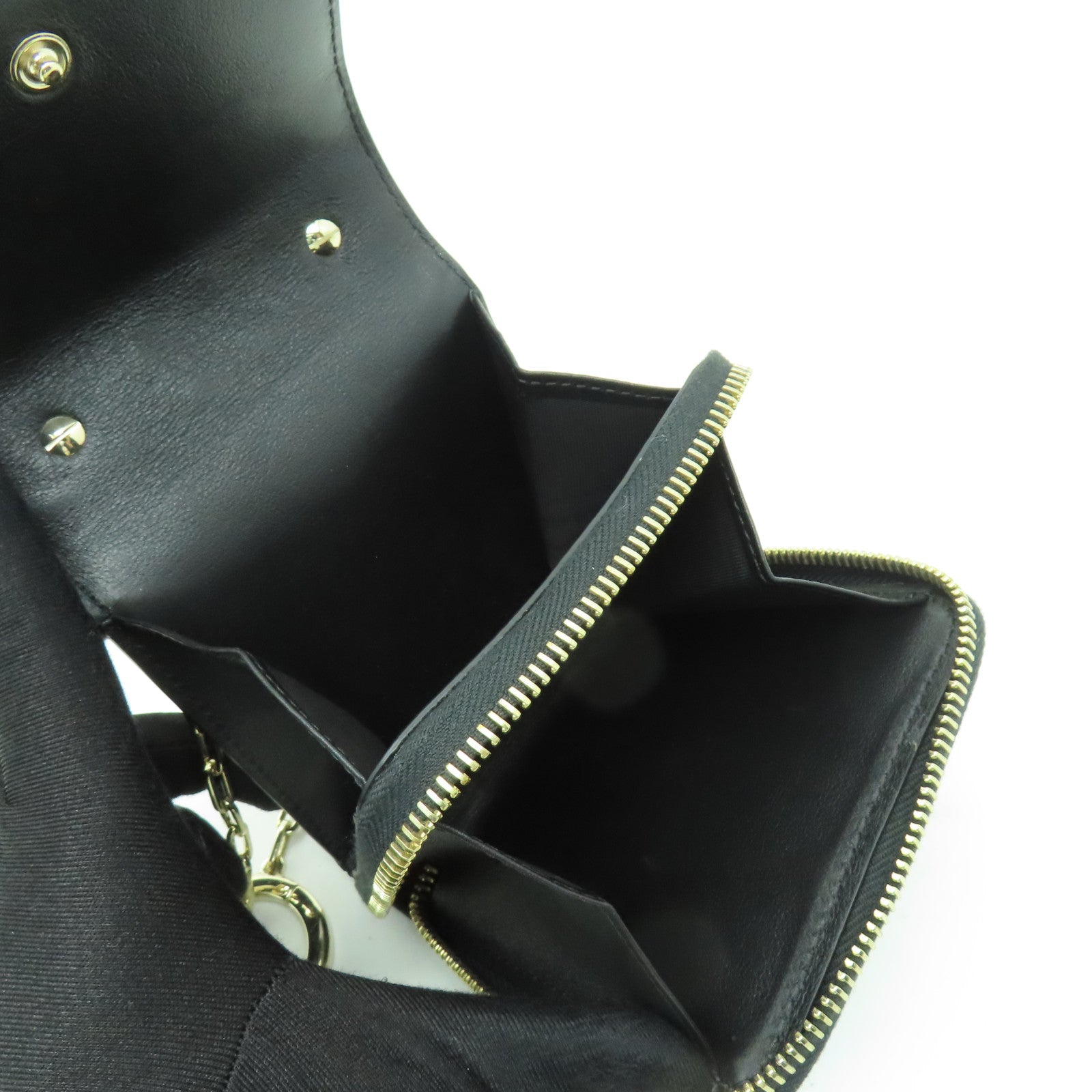 Valentino 【激減優惠】牛皮皮革Coin Case金扣零錢包黒色