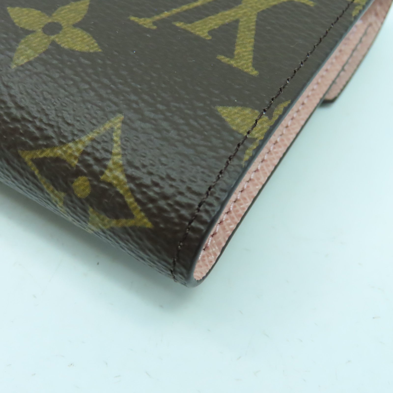 LOUIS VUITTON Monogram Victorine金扣錢包啡色/粉紅色