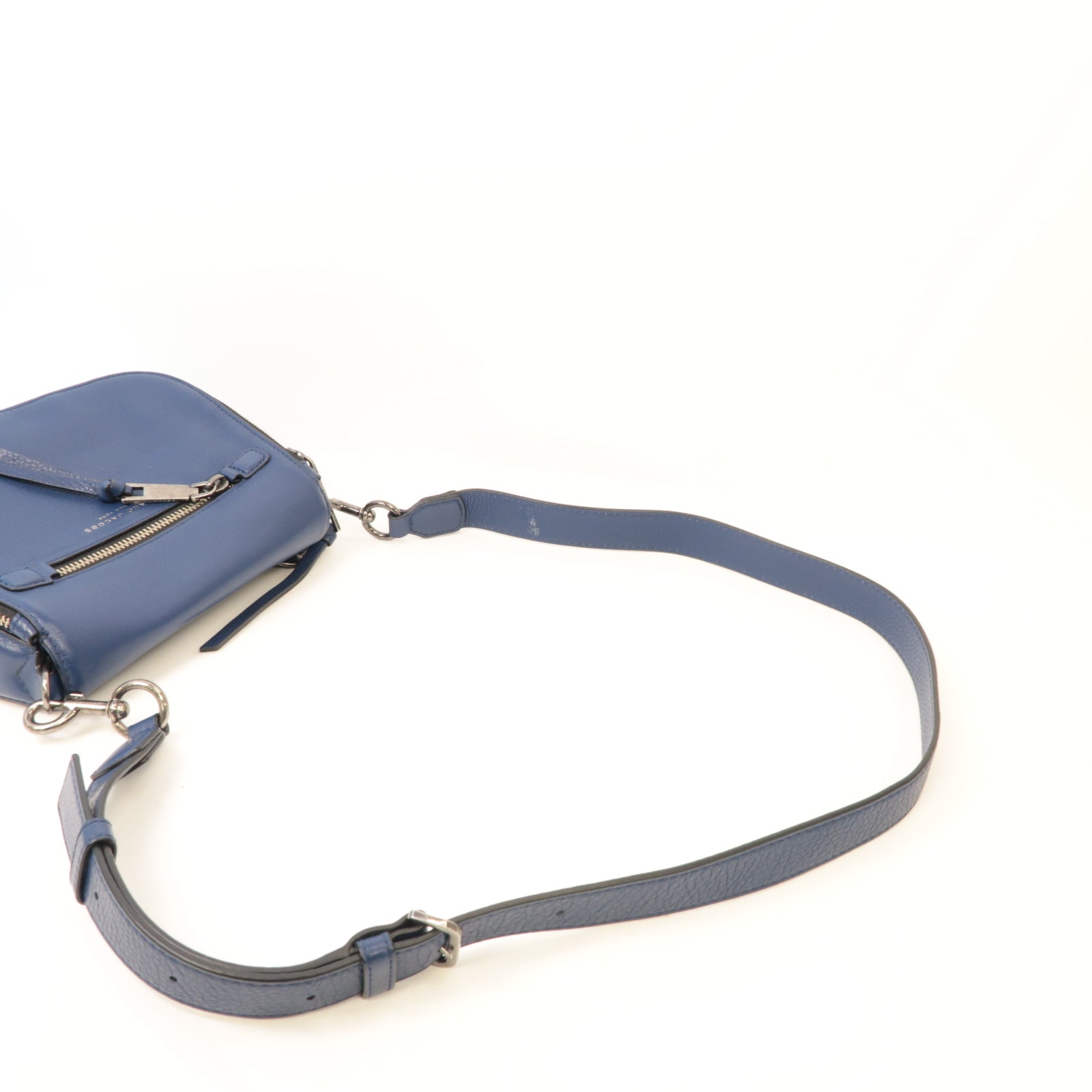 MARC JACOBS 牛皮皮革Shoulder Bag銀扣肩背袋藍色