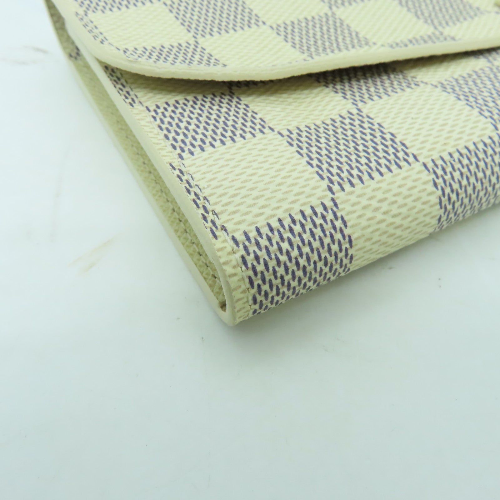 LOUIS VUITTON Damier Azur Portofoille Emily金扣長錢包白色