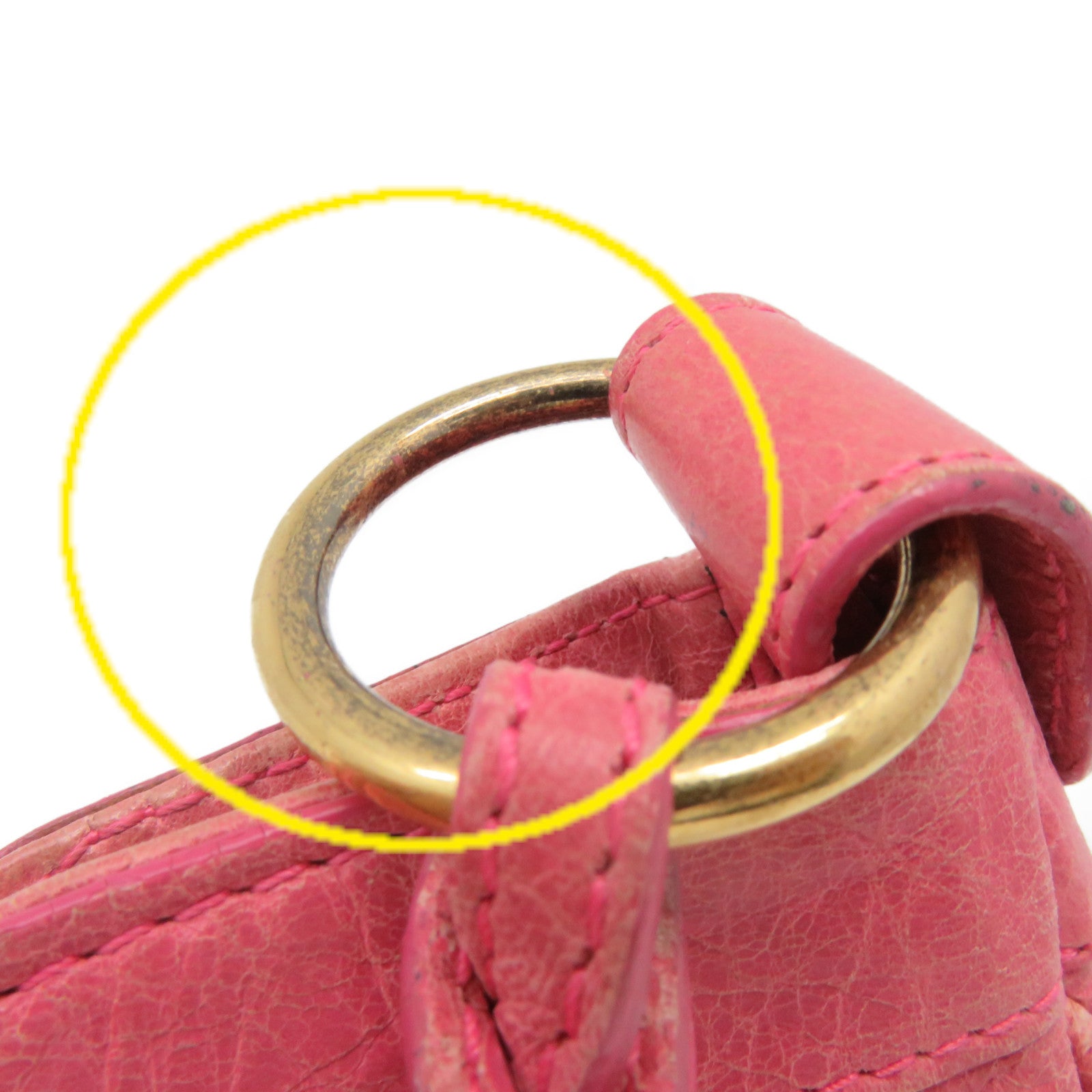 BALENCIAGA Sheepskin Leather Gaint Hip Shoulder Bag Pink